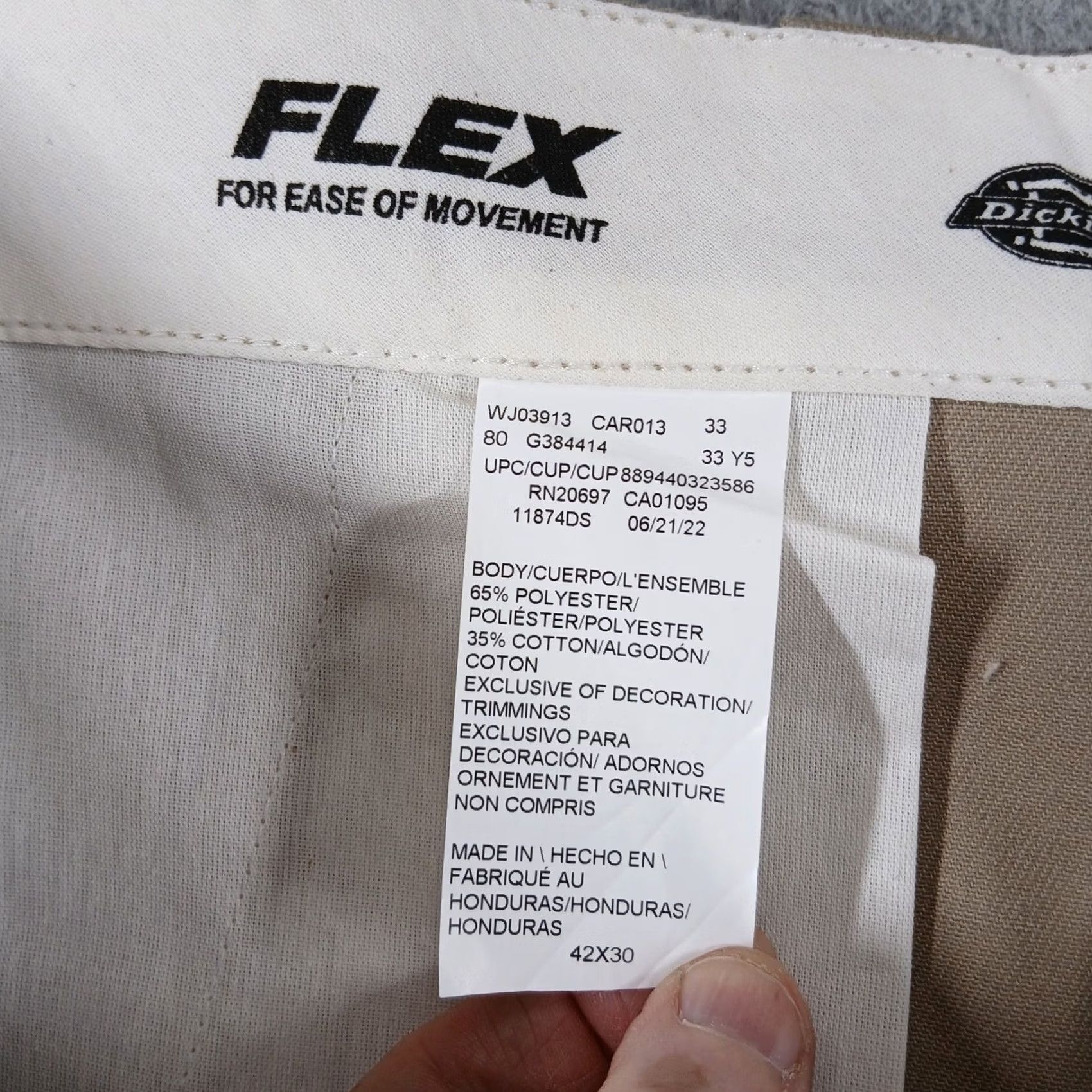 Dickies Dickies 874 Original Fit FLEX Khaki Work Pants Chino 42X30 Tan Beige Sl... Size US 42 / EU 58 - 5 Thumbnail