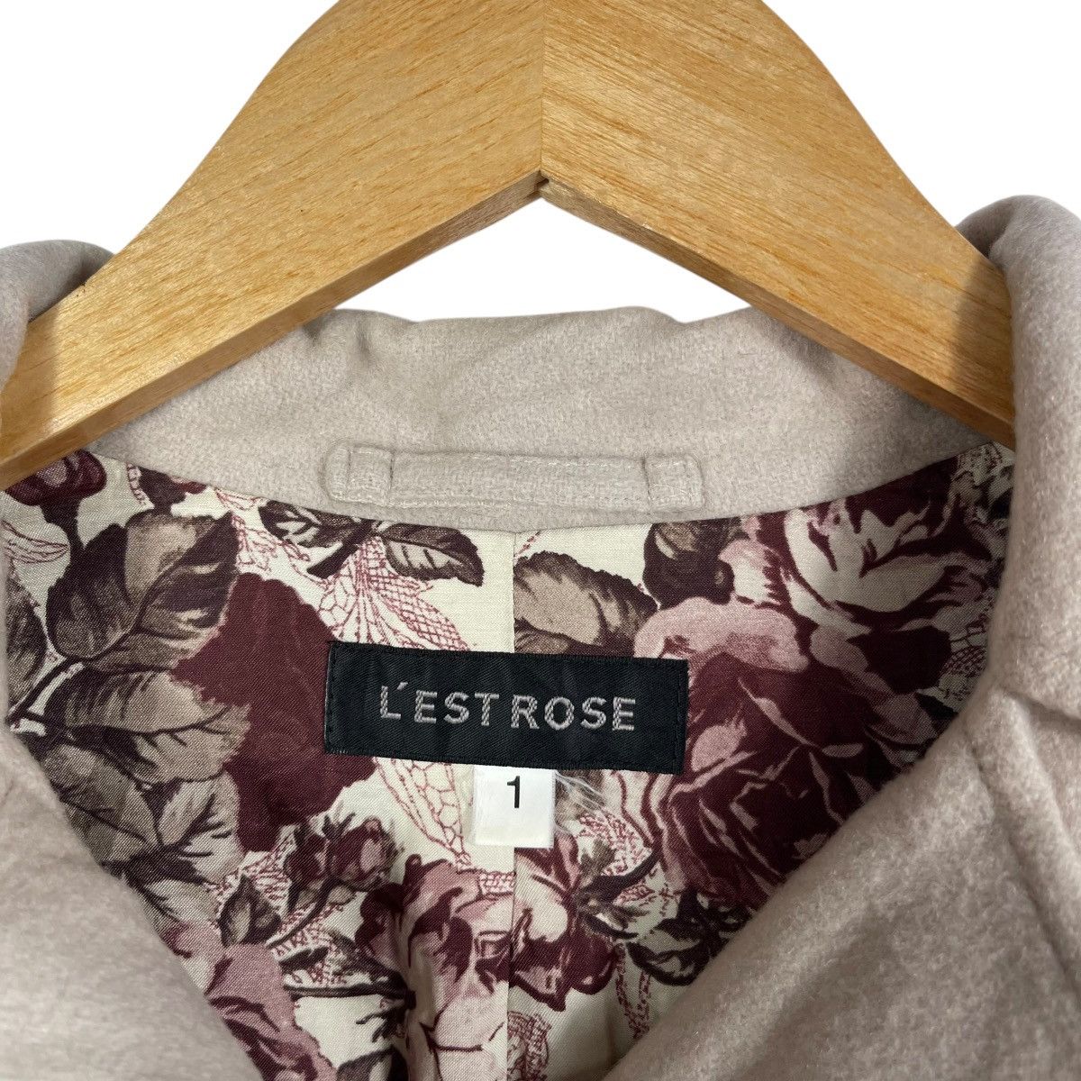 Vintage L’Est Rose Double Breasted Flare Coat Beige Princess Cut Size S / US 4 / IT 40 - 3 Thumbnail