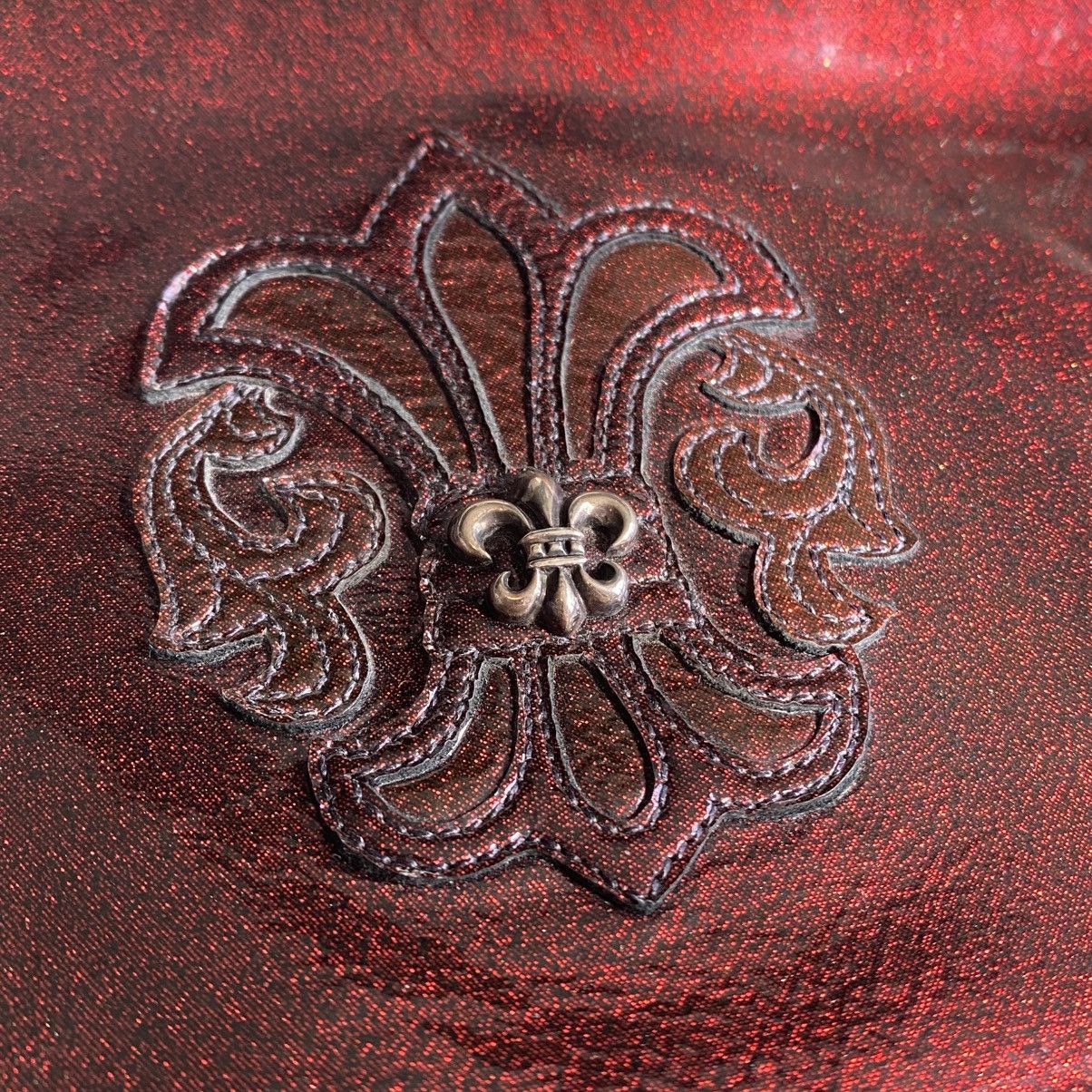 Chrome Hearts Chrome Hearts Galaxy Burgundy Red Zip Pouch BS Fleur Wallet Size ONE SIZE - 5 Thumbnail