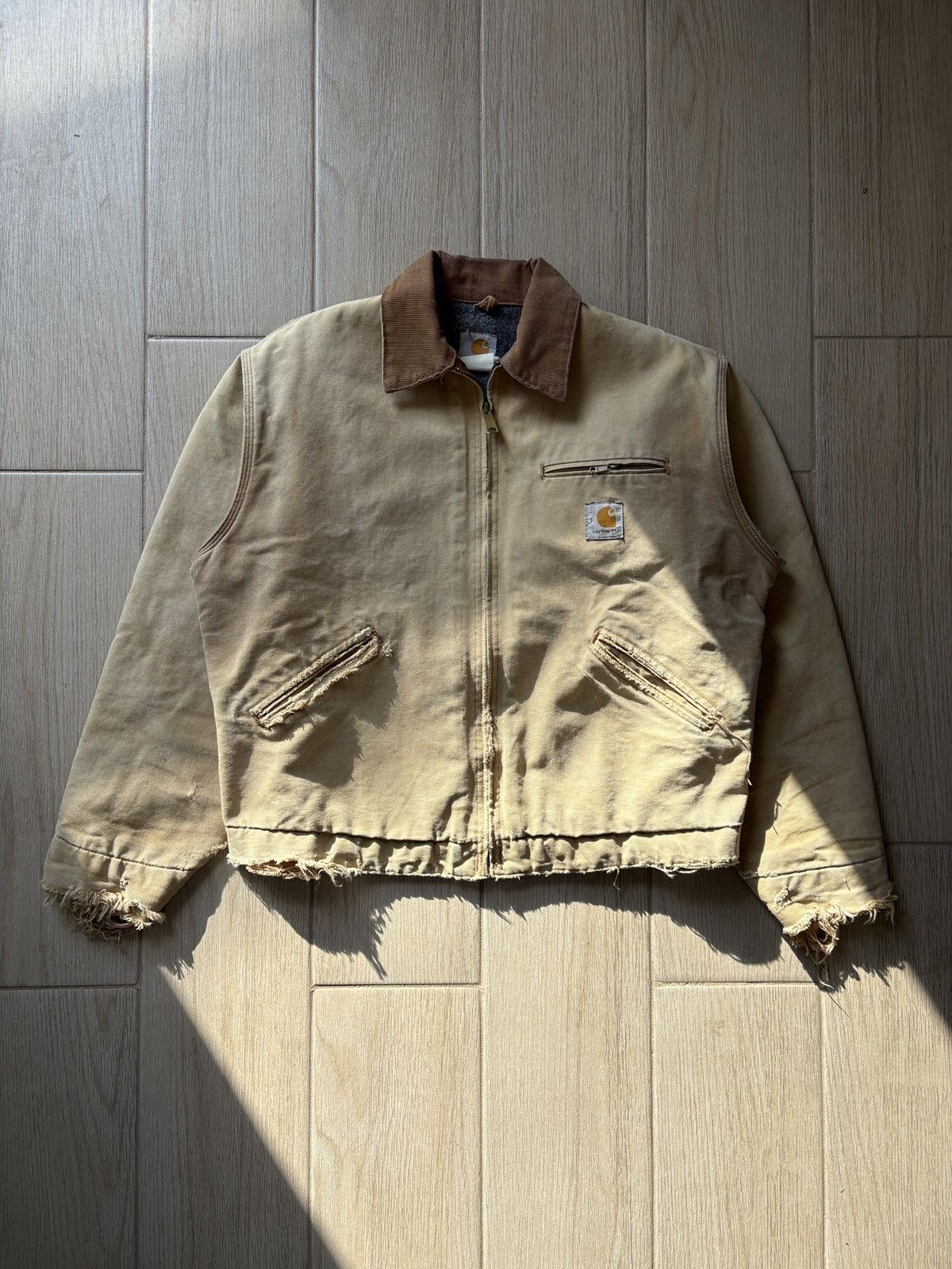 Carhartt Trashed Vintage Carhartt Detroit BRN J01 Size US L / EU 52-54 / 3 - 1 Thumbnail