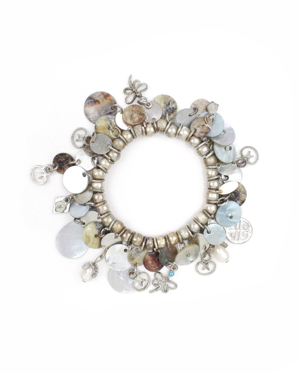 Japanese Brand 2000S JAPANESE MADE SHELL CHARM STACKED BRACELET Size ONE SIZE - 2 Thumbnail