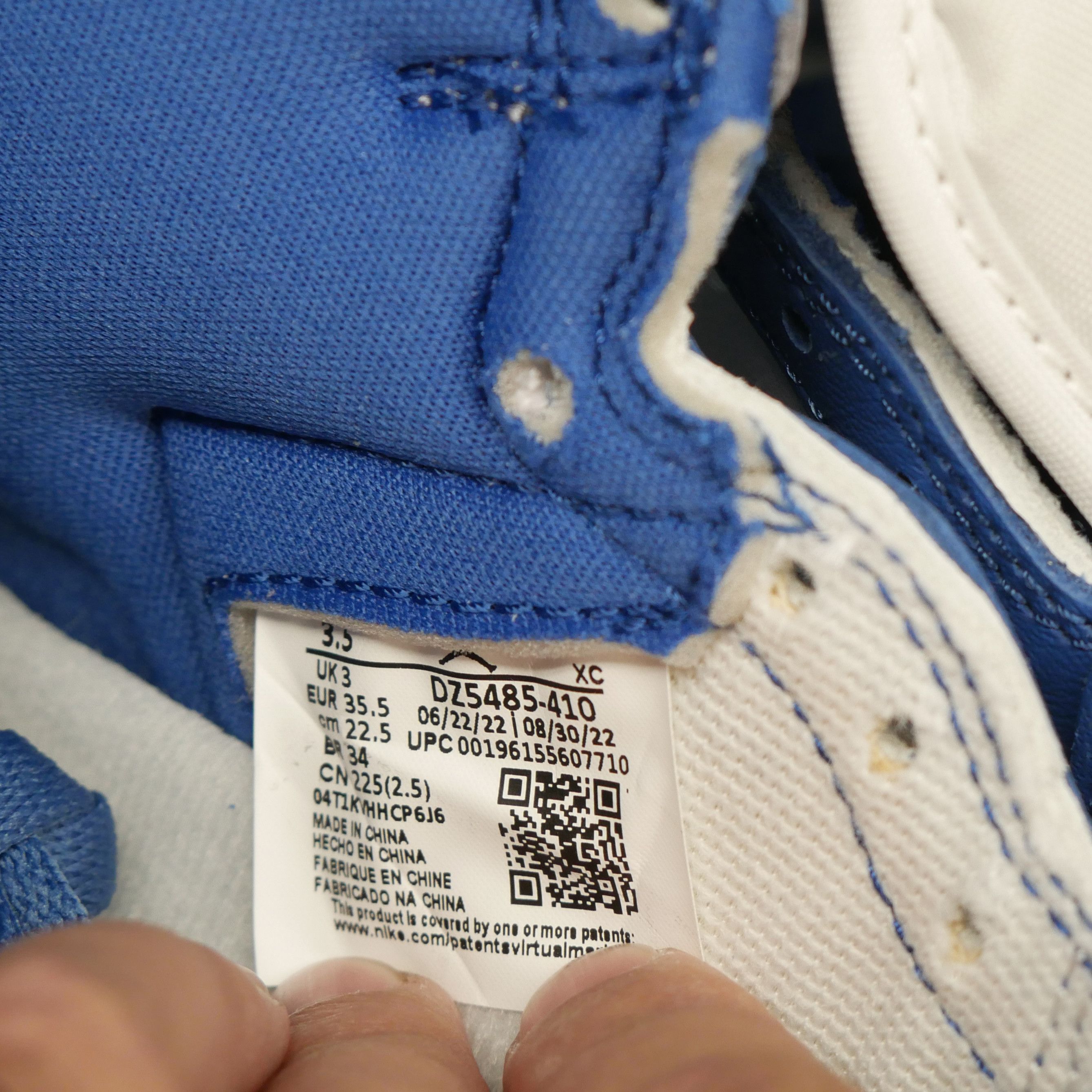 Jordan Brand Jordan 1 Retro High OG 'True Blue' Size US 5 / IT 35 - 6 Thumbnail