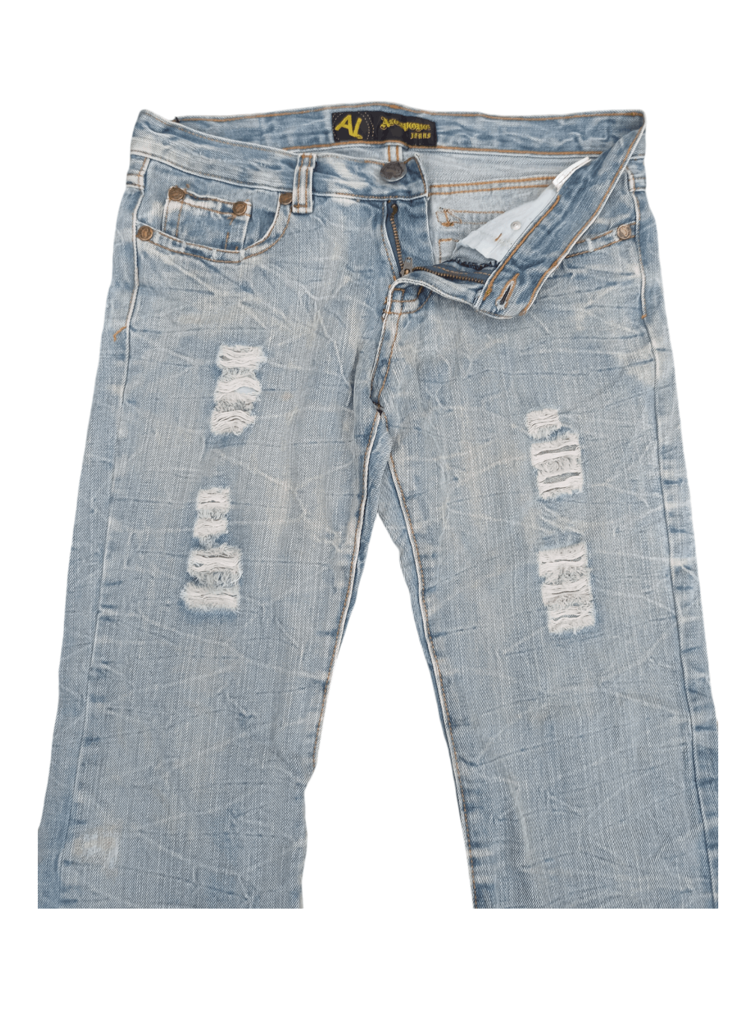 Japanese Brand Alcapone Japan Whiskered Distressed Flared Jeans Size US 30 / EU 46 - 3 Thumbnail