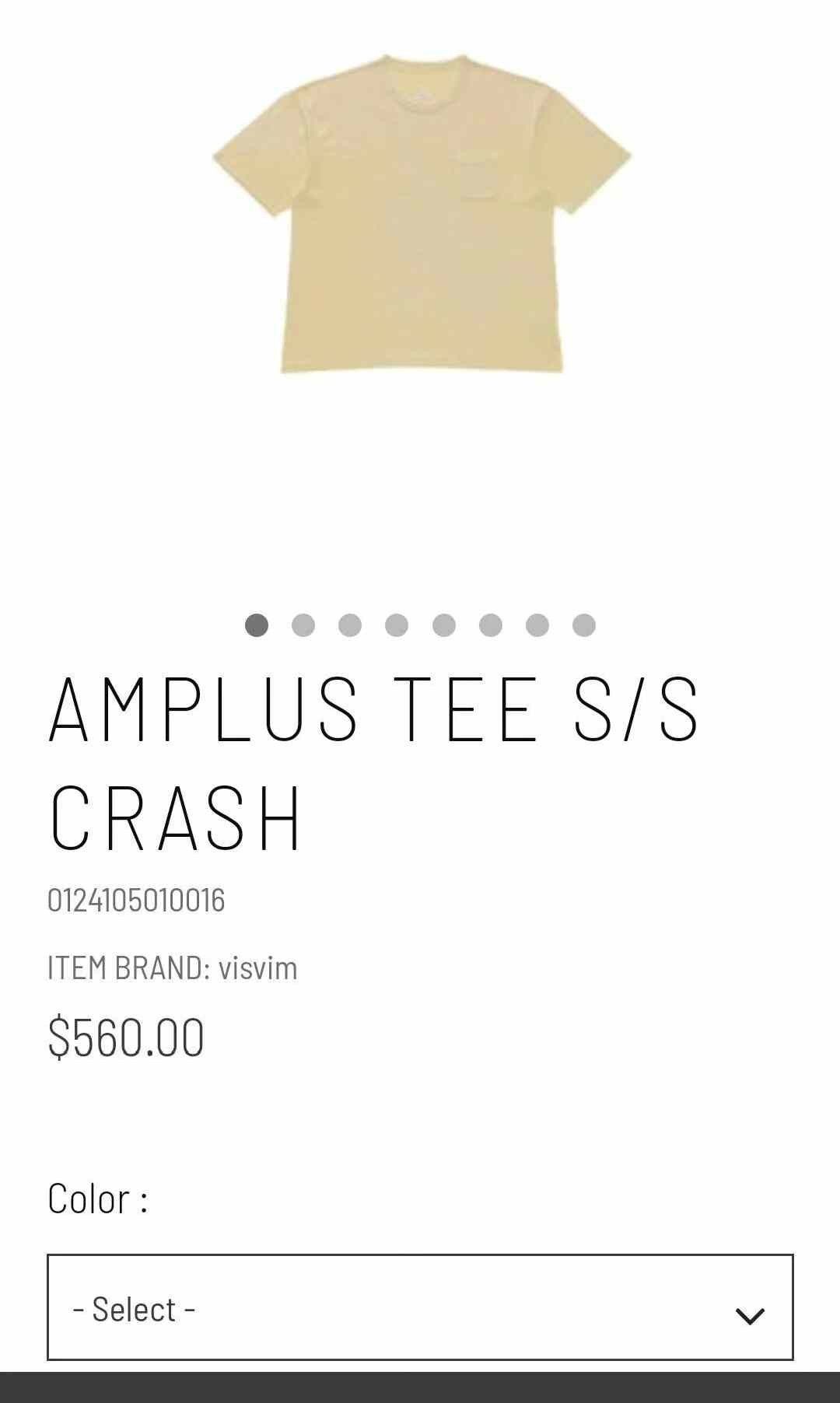 Visvim VISVIM 24SS AMPLUS TEE S/S CRASH Size US XL / EU 56 / 4 - 9 Thumbnail