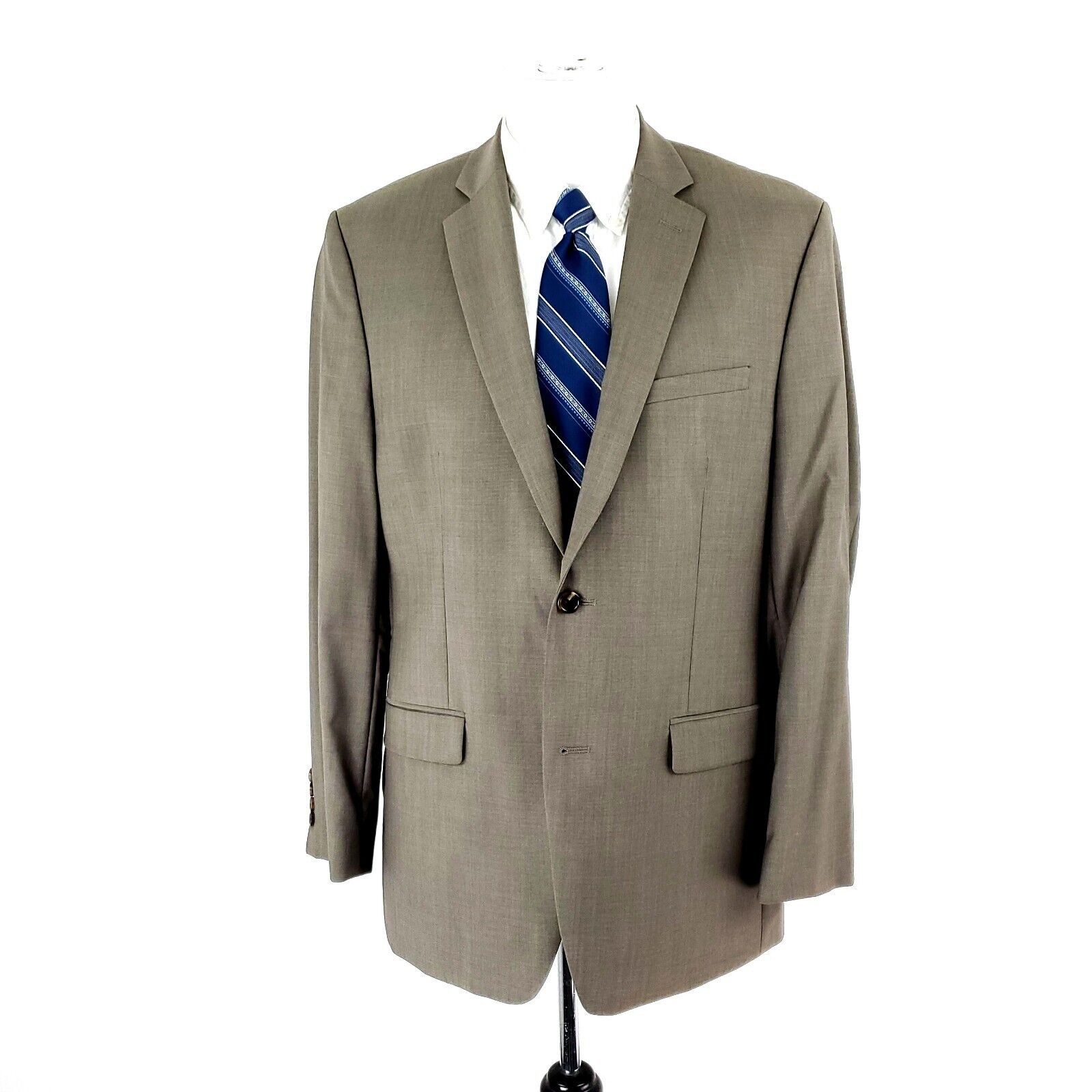 Joseph Abboud Joseph Abboud Wool 2 Button Blazer 40R Beige Birdseye Size 40R - 3 Thumbnail