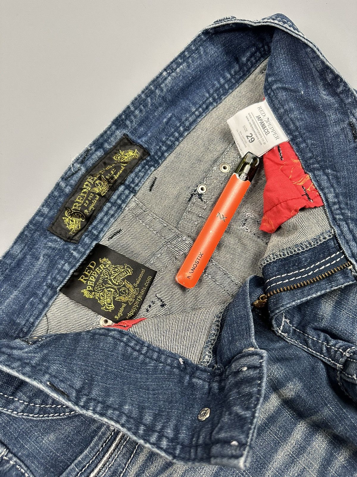 Japanese Brand 🔥Rare🔥Red Pepper Flared Jeans Size US 32 / EU 48 - 9 Thumbnail