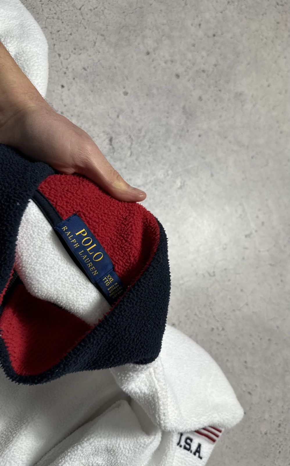 Polo Ralph Lauren Polo Ralph Lauren Fleece Sweatshirt 1/4 Zip White Big Logo Size US XXL / EU 58 / 5 - 7 Thumbnail