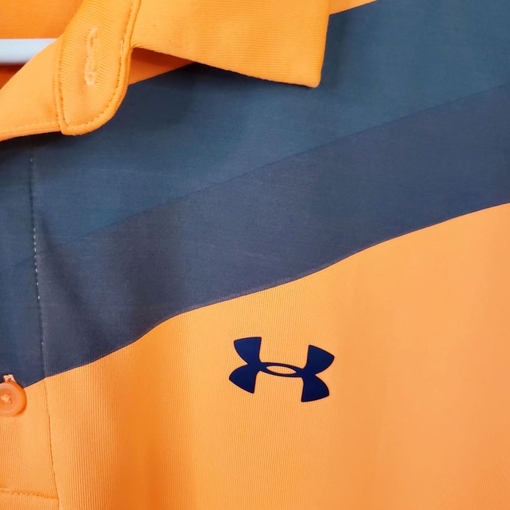 Under Armour VINTAGE Under Armour Polo Shirt Men XL Orange The Play Off Polo Heat Gear Pullover Golf Size US XL / EU 56 / 4 - 5 Thumbnail