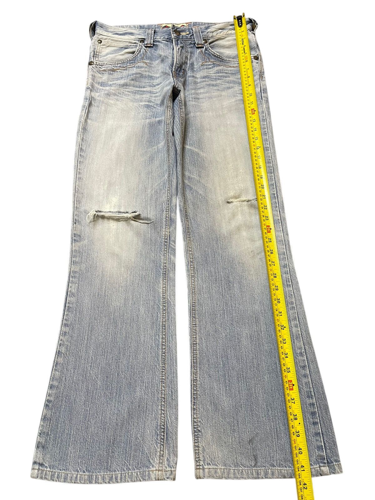 Edwin Edwin XV Exclusive Vintage Light Wash Distress Wide Leg Jean Size US 32 / EU 48 - 13 Thumbnail