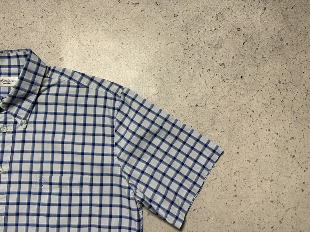 Yves Saint Laurent Yves Saint Laurent YSL Checked Button Up Short Sleeve Shirt Size US L / EU 52-54 / 3 - 3 Thumbnail