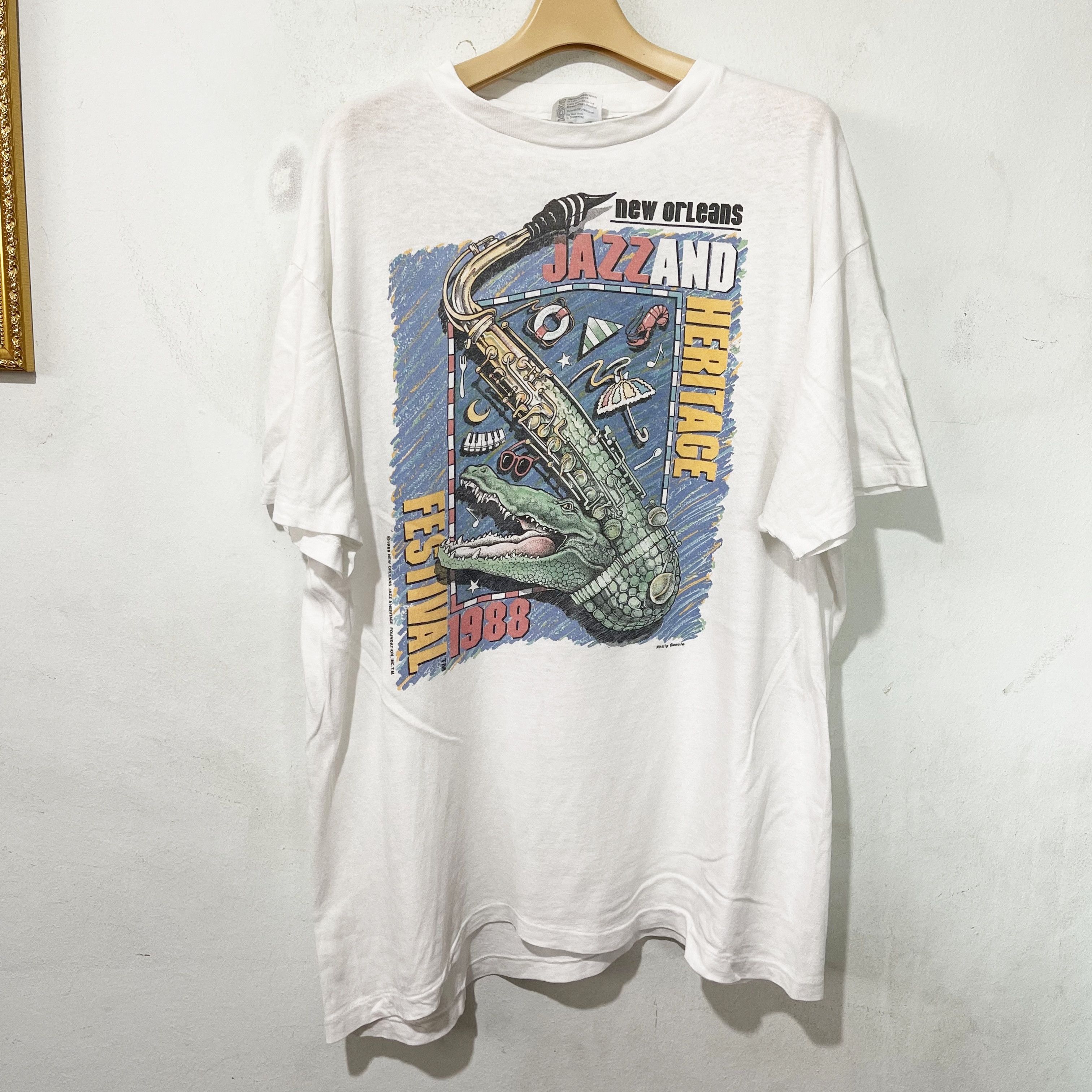 Vintage Vintage 1988 New Orleans Jazz & Heritage Festival T-Shirt Size US XL / EU 56 / 4 - 1 Thumbnail