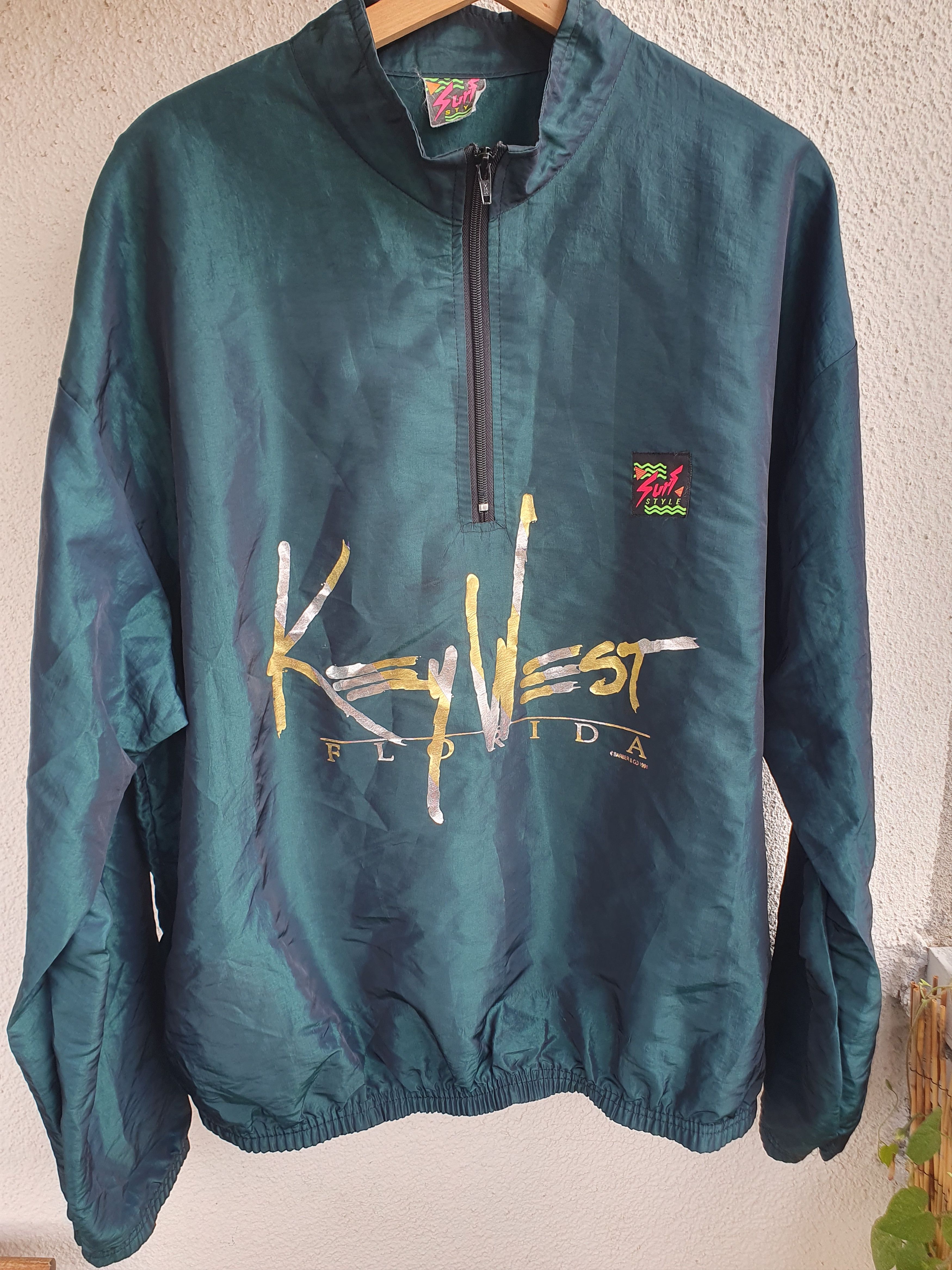 Vintage Surf Style Key West Florida Vtg 1991 1/4Zip Windbreaker L/XL Size US L / EU 52-54 / 3 - 1 Thumbnail