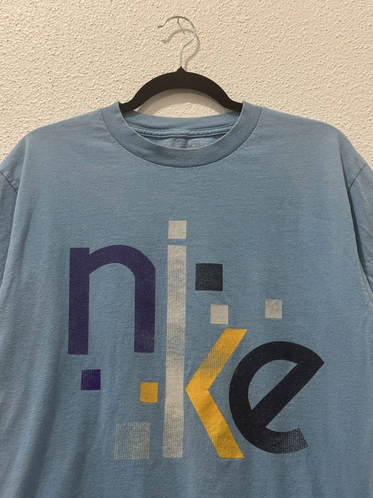 Nike Vtg Nike Mens Shirt Short Sleeve T Shirt Graphic Y2K Lt Blue Size US M / EU 48-50 / 2 - 2 Thumbnail