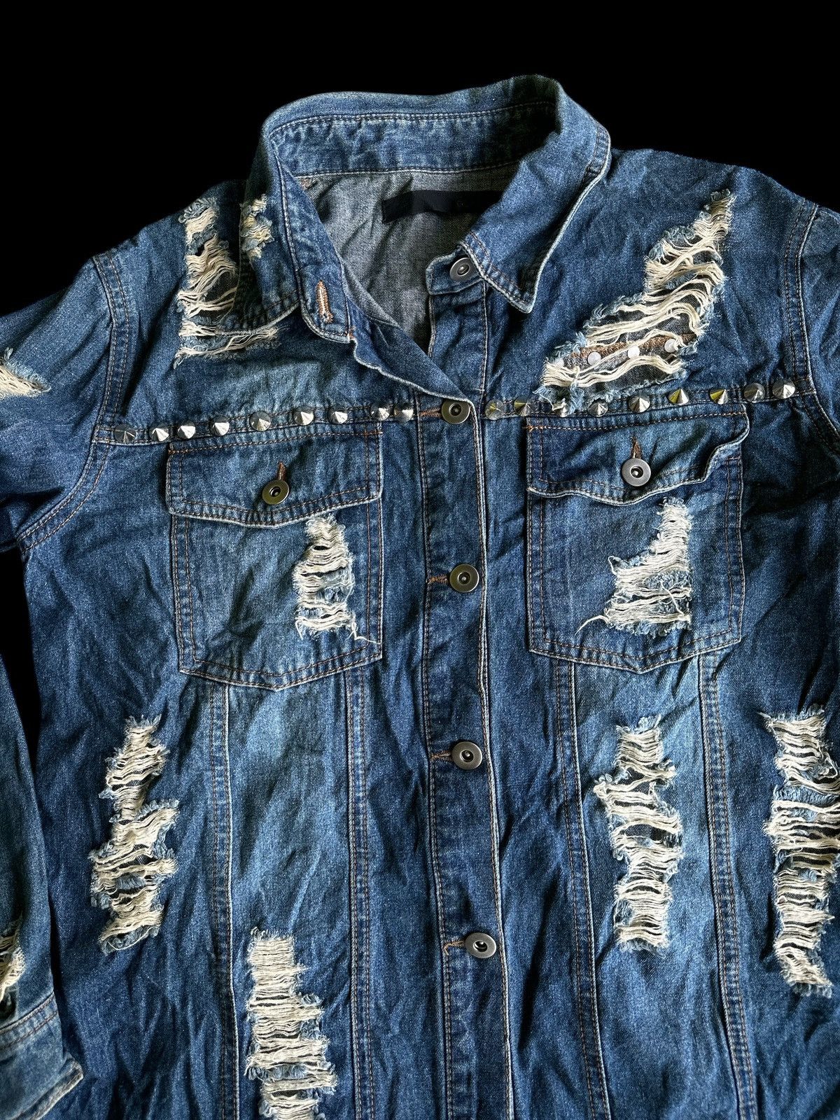 Kapital Denim Jacket💥 Glad News Studded Jacket Distress Fashion💥 Size US L / EU 52-54 / 3 - 3 Thumbnail