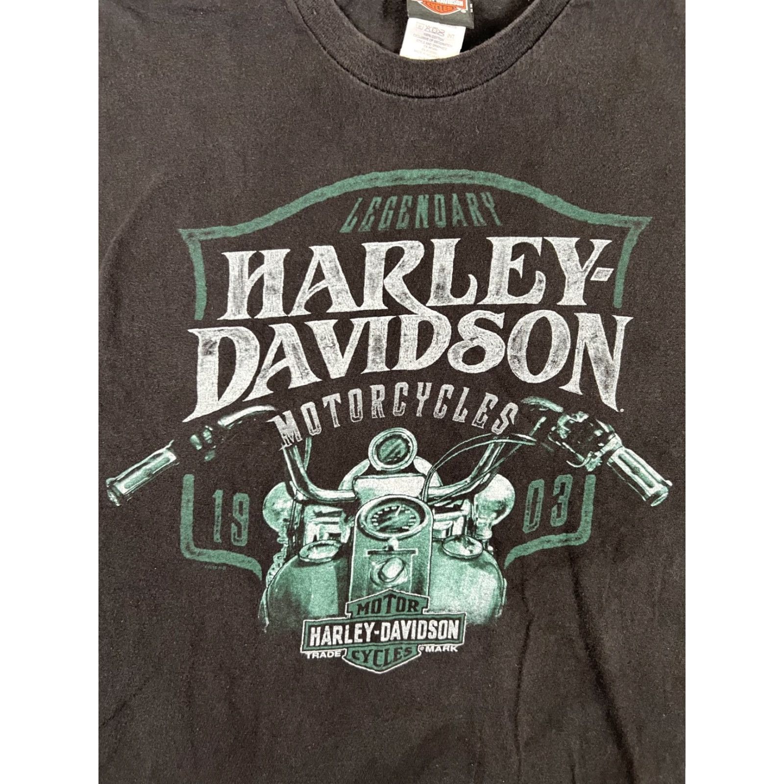 Harley Davidson VINTAGE Harley-Davidson T-Shirt XL Black Cotton, Logo, 90s Biker Motorcycle Skull, Classic, Double-Sided, Crew Neck, Short Sleeve, Men, United States Size US XL / EU 56 / 4 - 4 Thumbnail