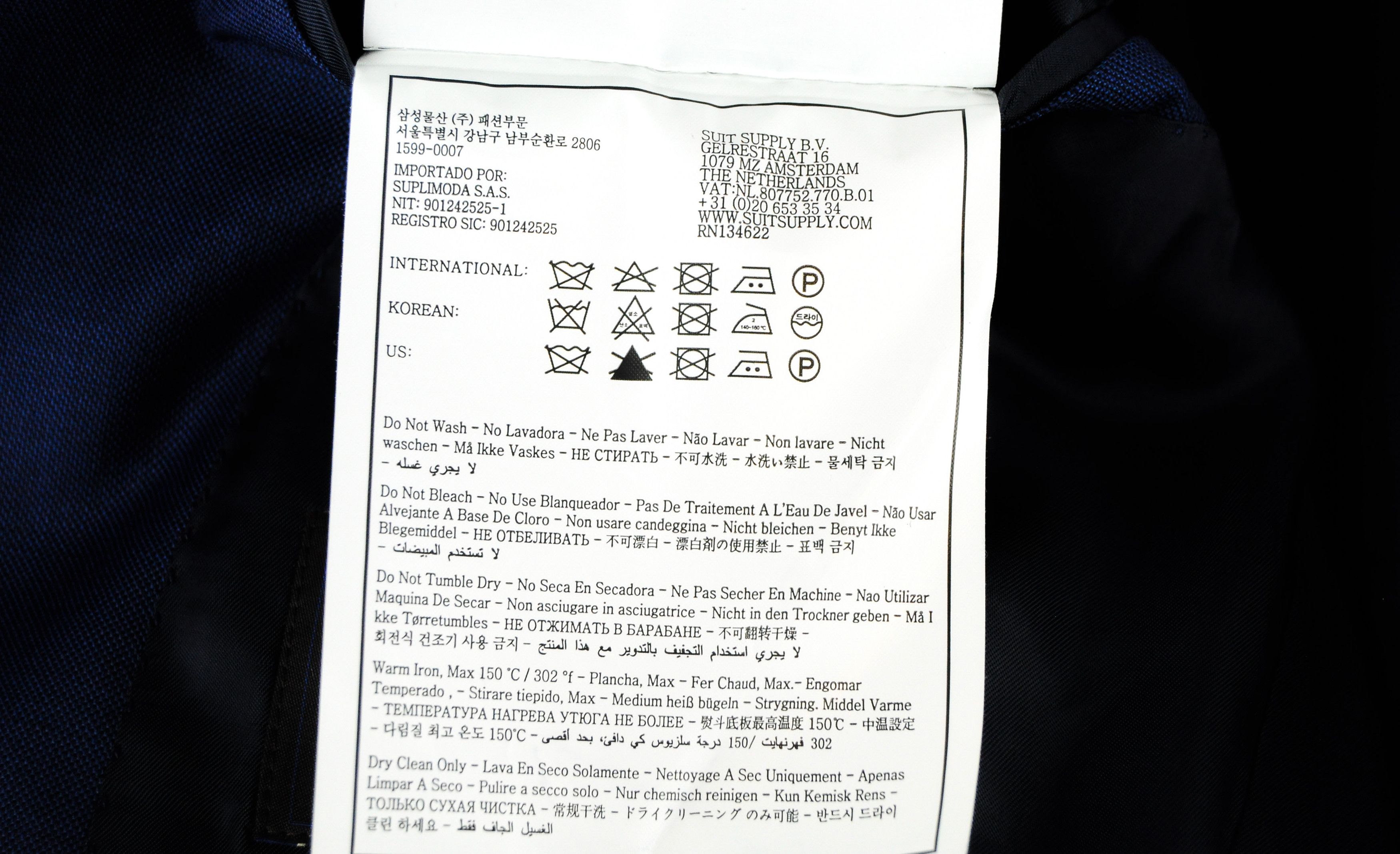 Suitsupply LAZIO UK34R Slim Blue Wool Suit 55321 Size 34R - 12 Thumbnail
