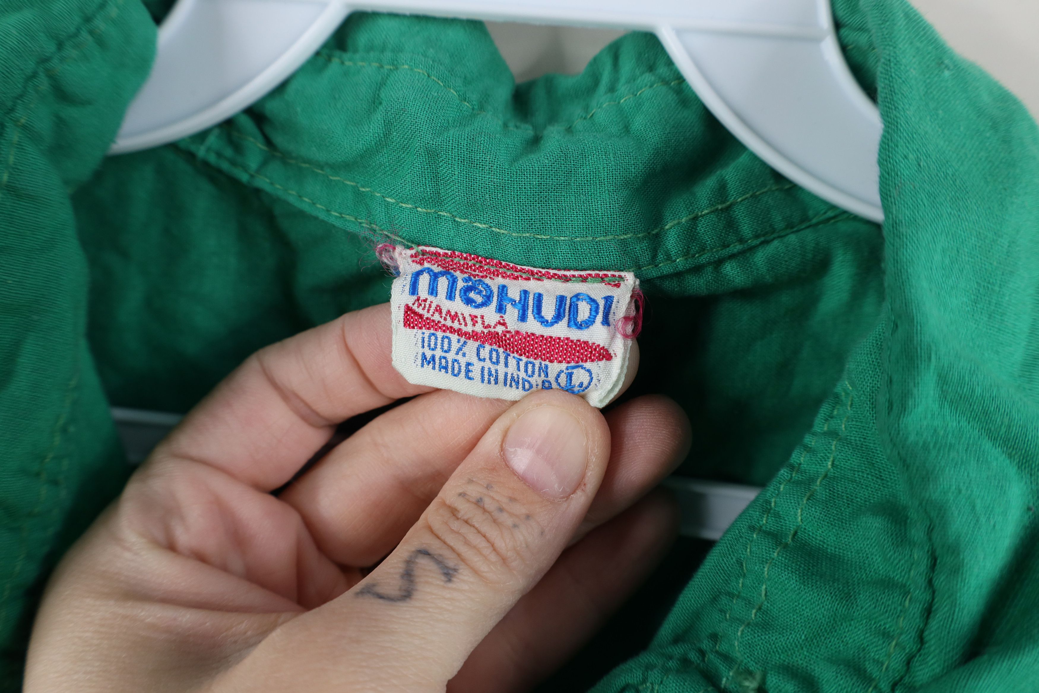 Vintage Vintage 90s Streetwear Baggy Front Back Button Shirt Green Size L / US 10 / IT 46 - 6 Thumbnail