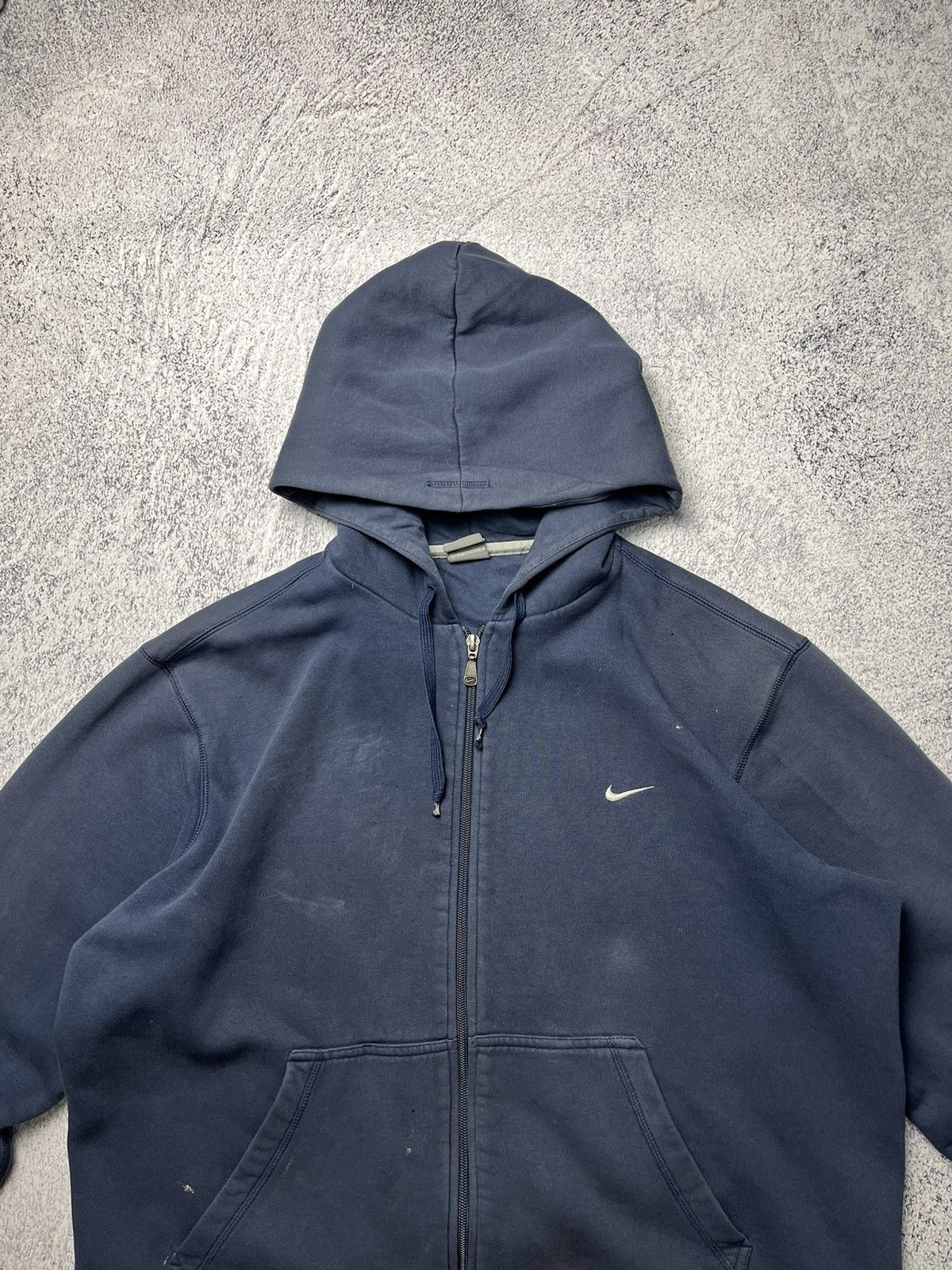 Nike Vintage Nike Distressed Zip Up Hoodie Swoosh Drill Size US L / EU 52-54 / 3 - 5 Thumbnail