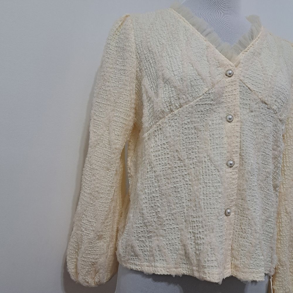 Other J. ING Korean Style Lace Trim V Neck Button Front Blouse Sma Size M / US 6-8 / IT 42-44 - 10 Thumbnail