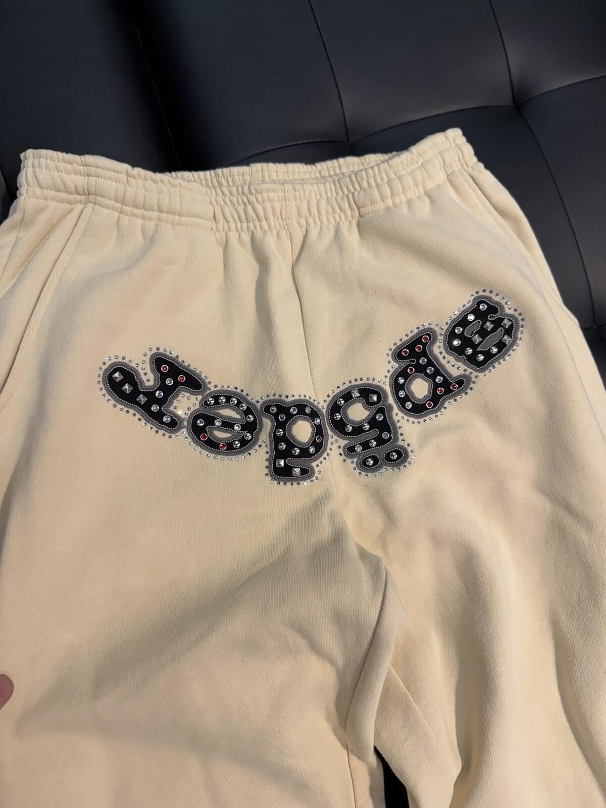 Sp5der Size Small - Sp5der Worldwide Cream Stone Sweatpants Spider Size US 30 / EU 46 - 3 Thumbnail