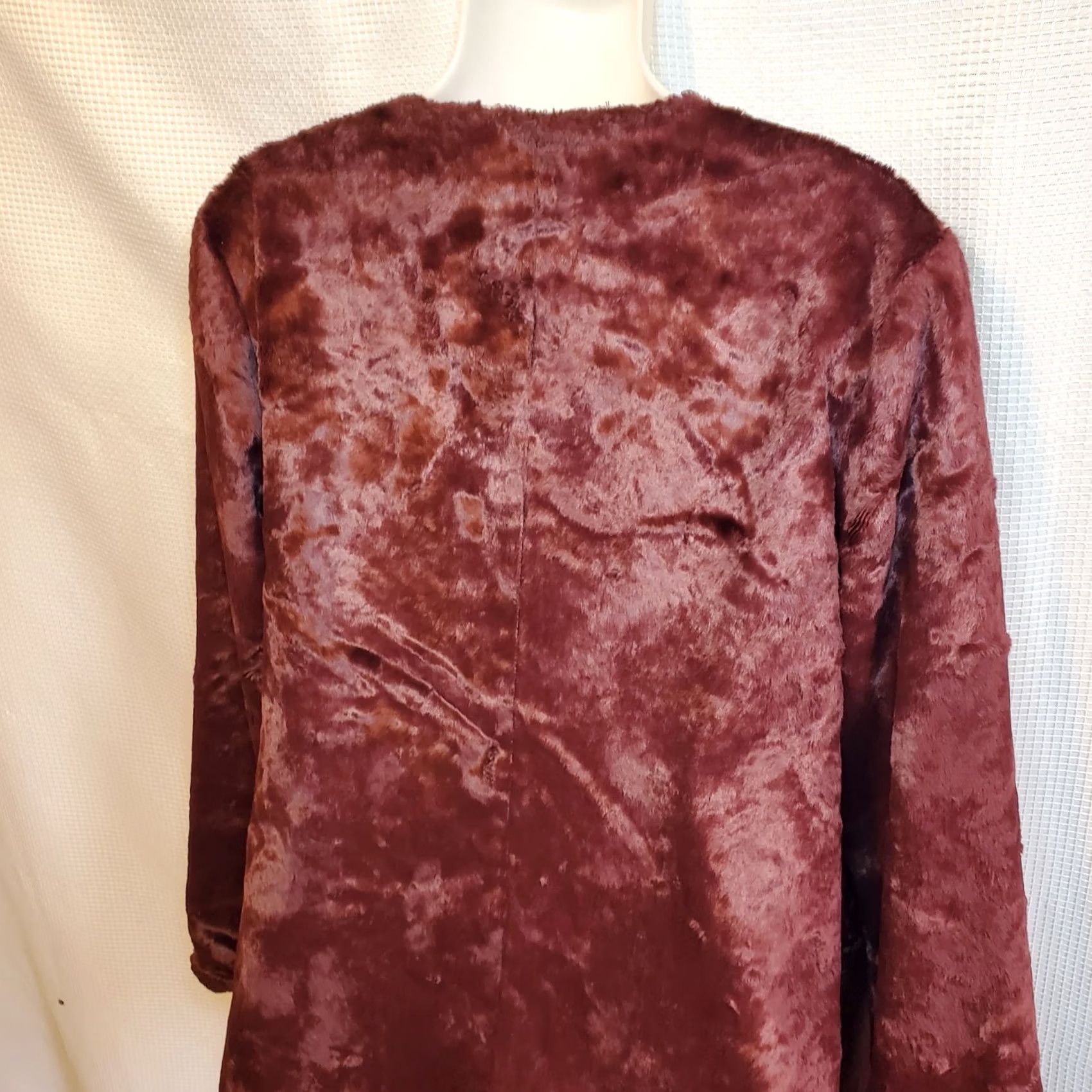 Habitat Anthropologie Tabitha Talley Womens Coat Burgundy Faux Fur Sz Sm City Party Size S / US 4 / IT 40 - 6 Thumbnail