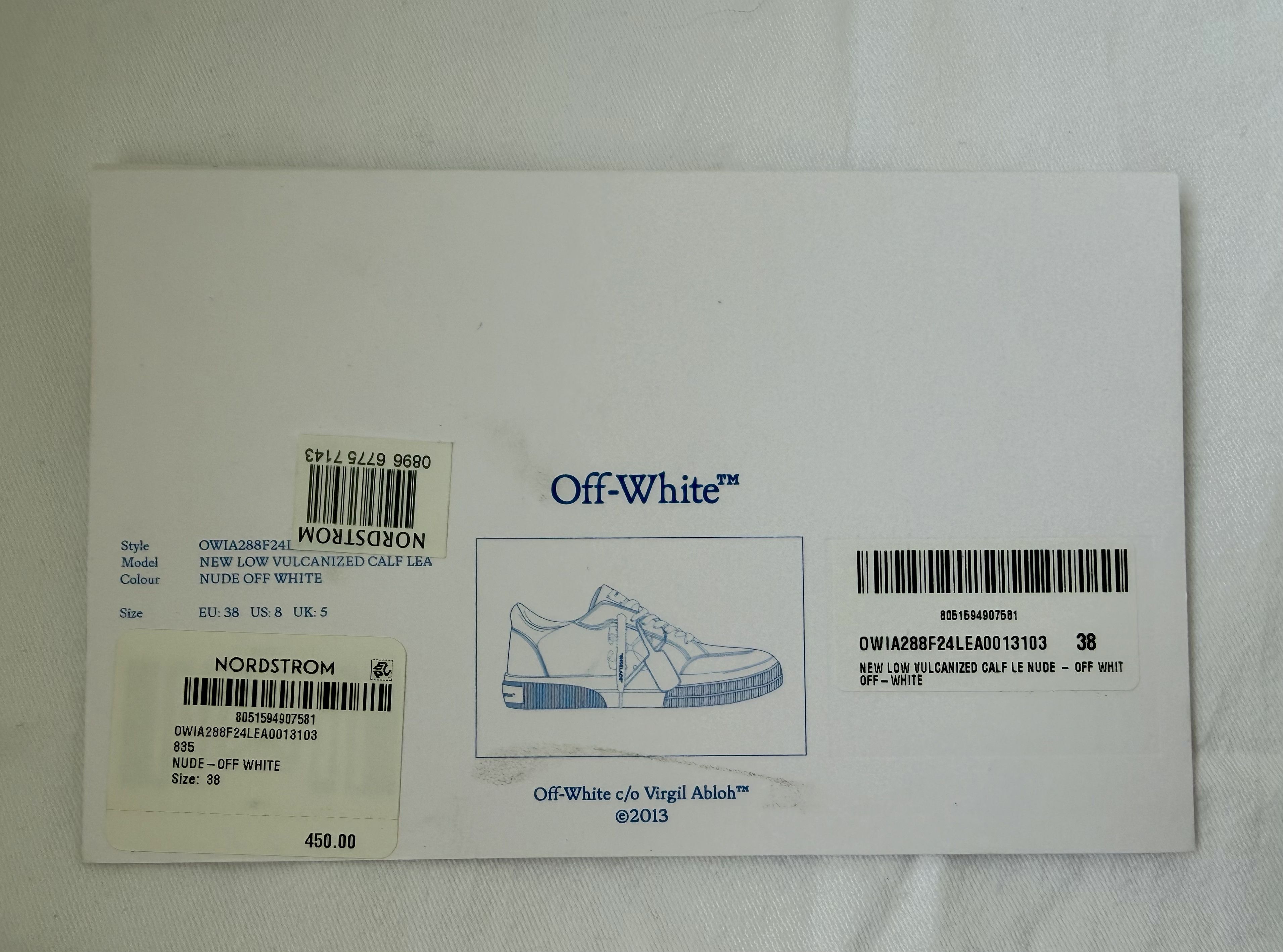 Off-White Off-White Low Vulcanized Leather Sneakers Pink/Nude Size 8 Size US 8 / IT 38 - 6 Thumbnail
