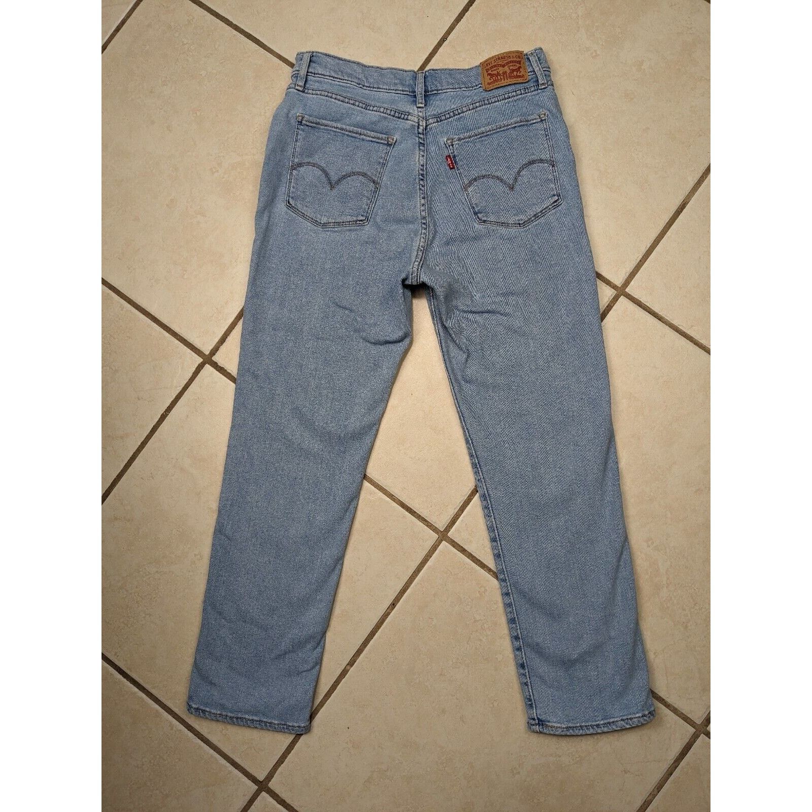 Levi's Levi's Pants Womens 31 Blue 724 High Rise Straight Crop Size 31" - 10 Thumbnail