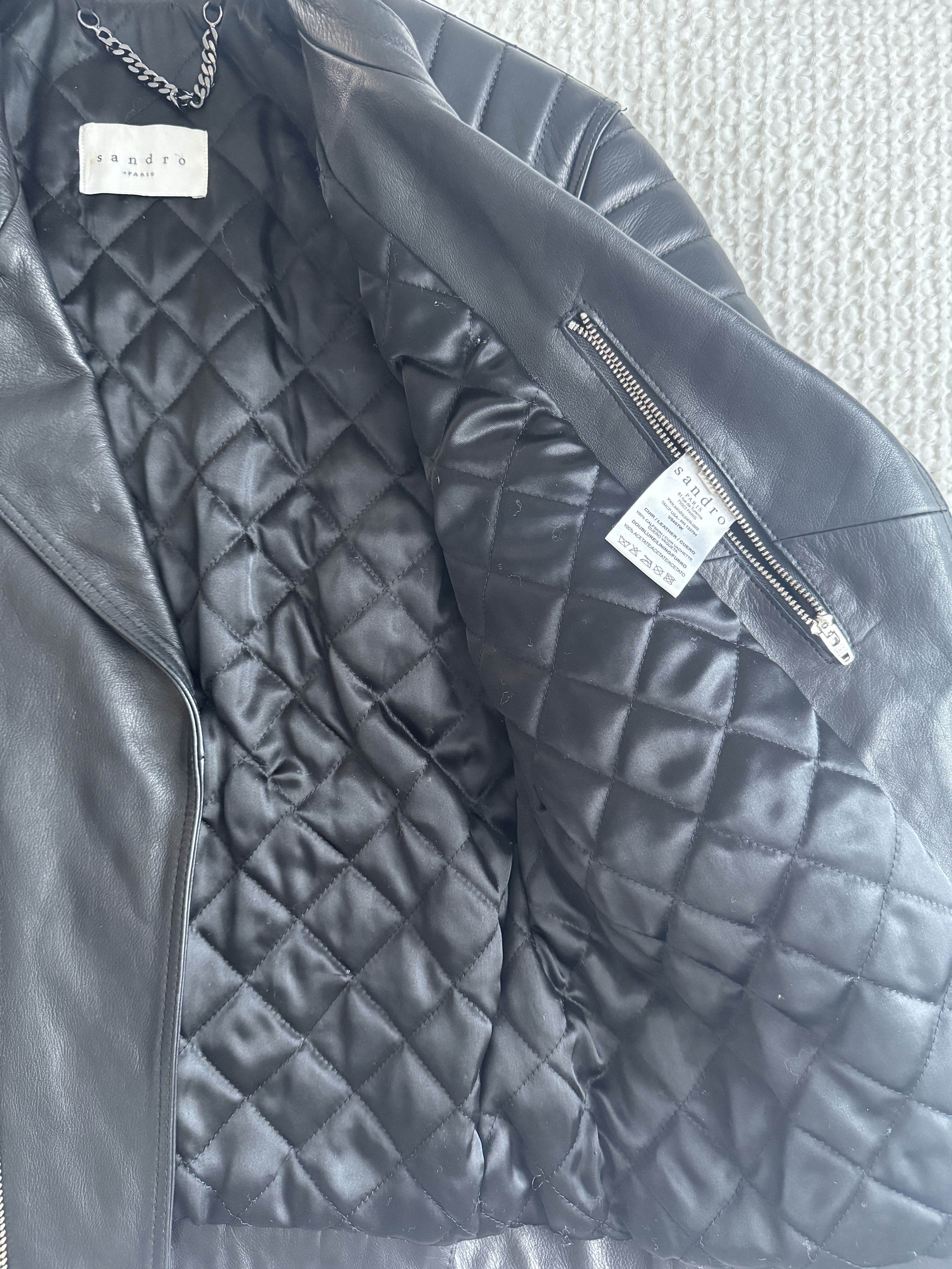 Sandro Calfskin leather Biker Jacket Size US S / EU 44-46 / 1 - 7 Thumbnail