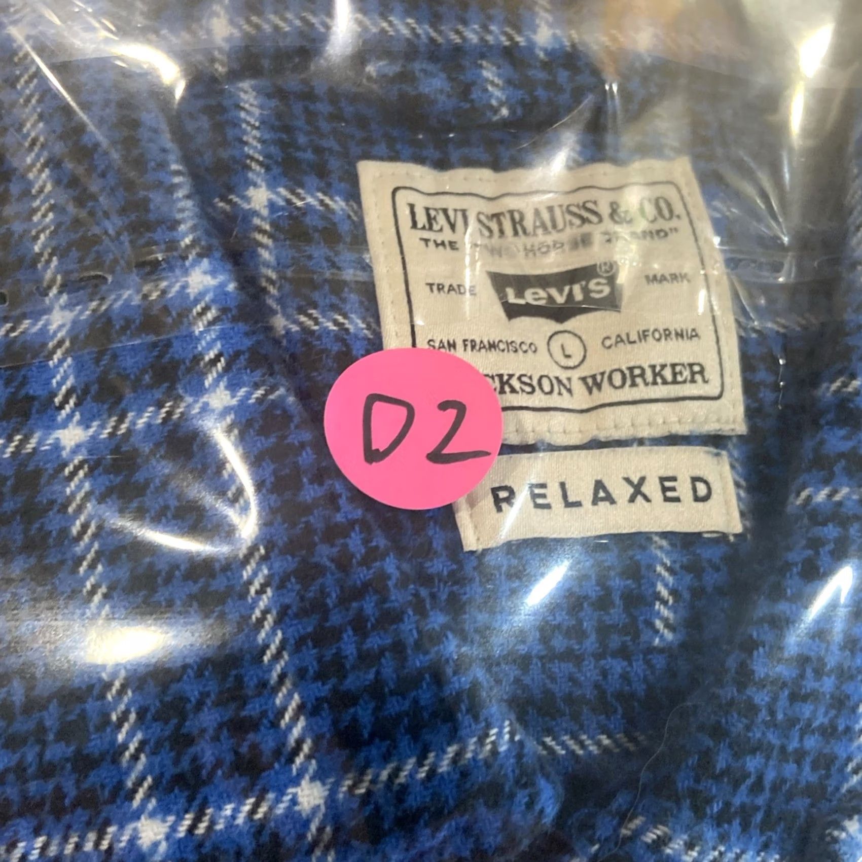 Levi's VINTAGE Levi’s Jackson Worker Men's Flannel Shirt Relaxed Heavyweight Plaid Long Sleeve Blue Size L Size US L / EU 52-54 / 3 - 7 Thumbnail