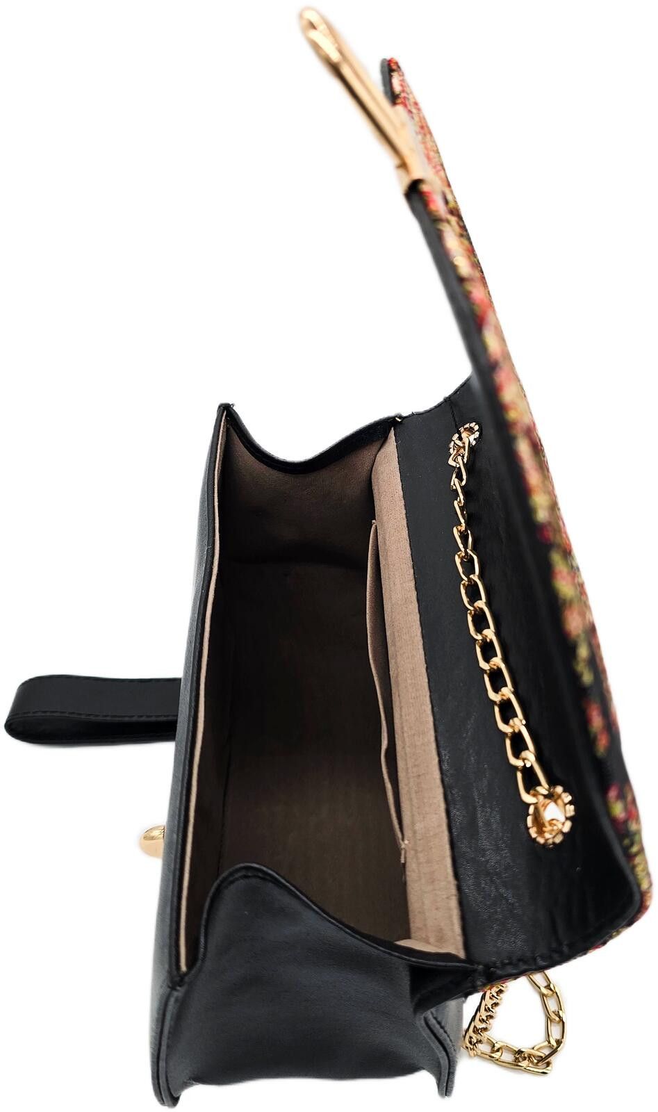 The Unbranded Brand Elegant Black and Multicolor Patterned Shoulder Bag Size ONE SIZE - 7 Thumbnail