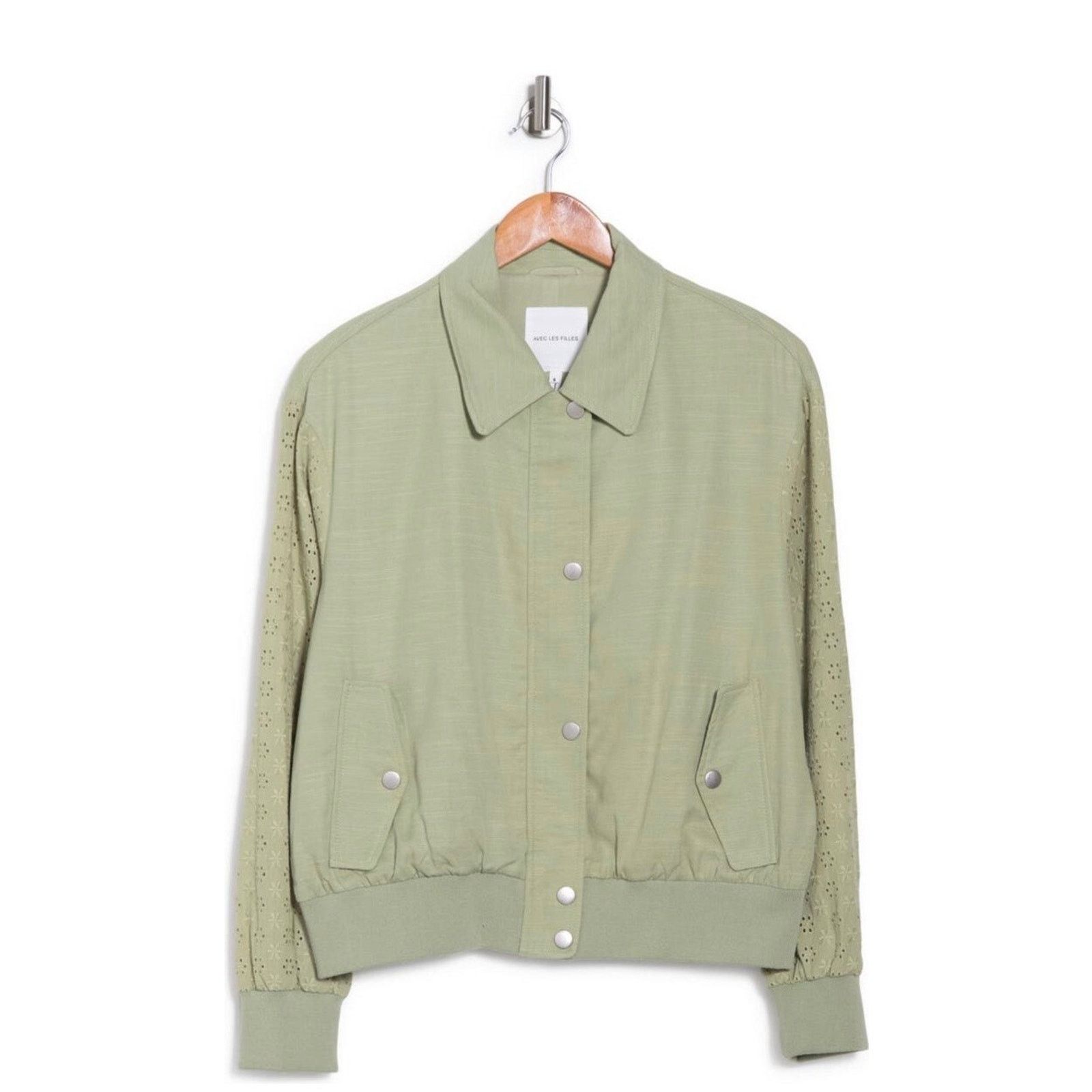 Avec Ces Freres Avec Les Filles Eyelet Sleeve Cotton Jacket Size M A003052 Size M / US 6-8 / IT 42-44 - 2 Thumbnail