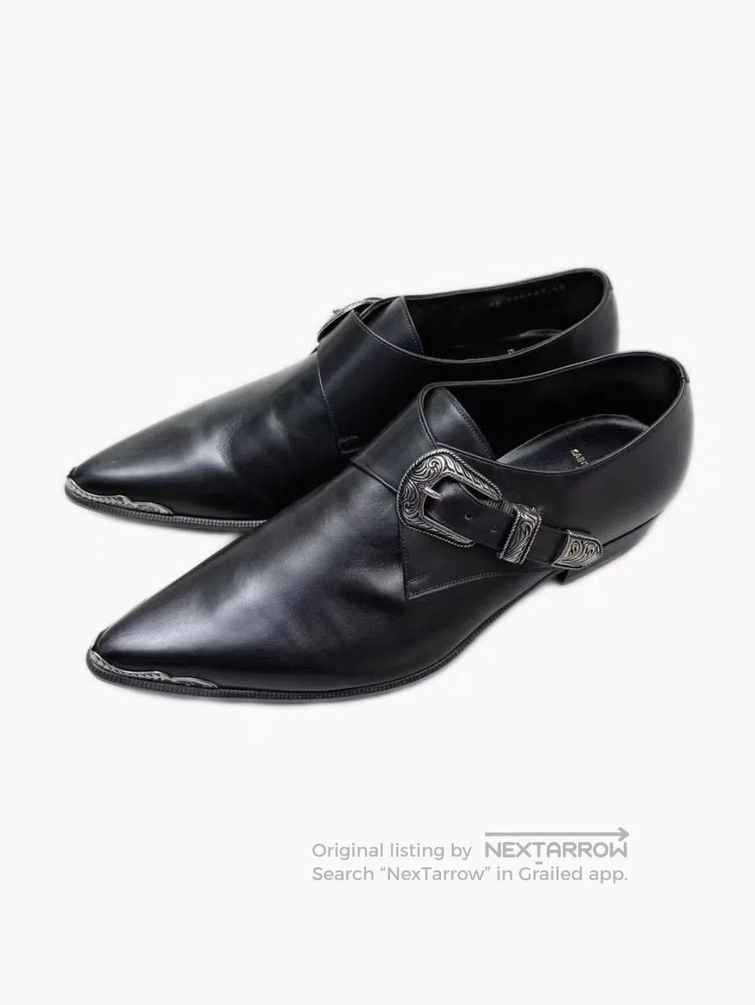 Saint Laurent Paris Saint Laurent Paris 14ss Western Buckle Leather Shoes. Size US 10 / EU 43 - 1 Thumbnail