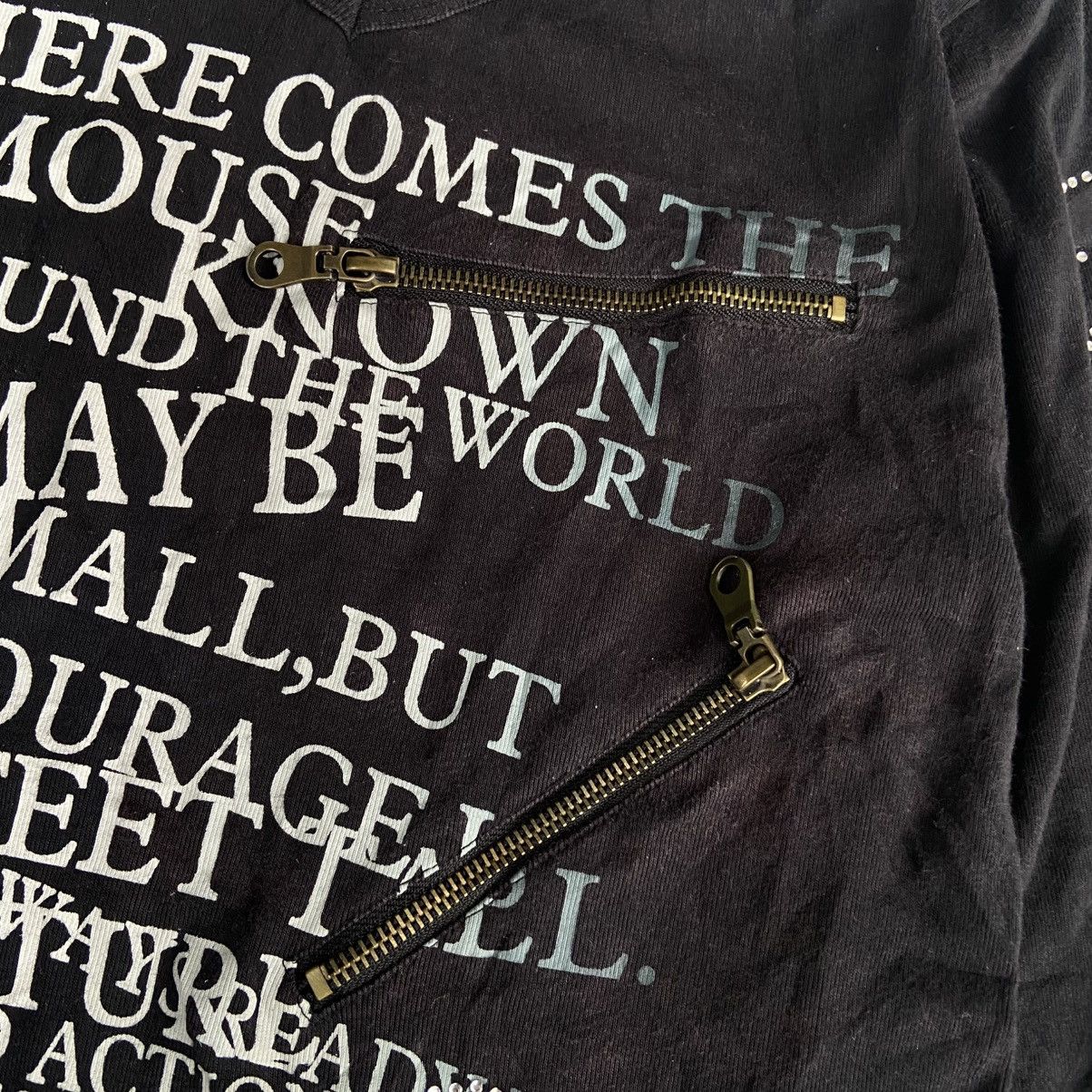 14th Addiction 2000s Spinash - Vkei Style Zipper Poem Long Tee Size L / US 10 / IT 46 - 4 Thumbnail