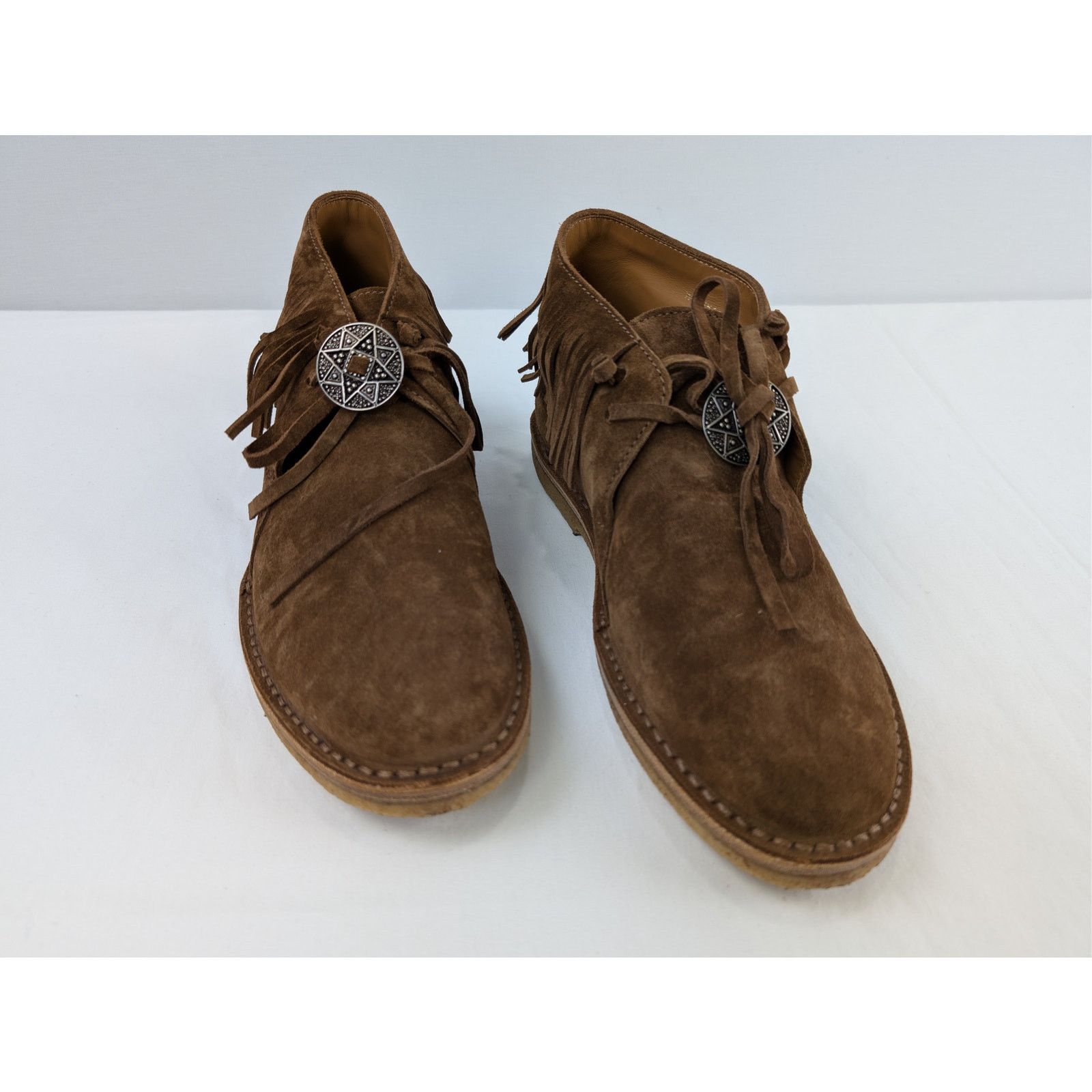 Saint Laurent Paris o1rshd1 Wyatt Suede Fringe Boots in Brown Size US 8 / EU 41 - 7 Thumbnail