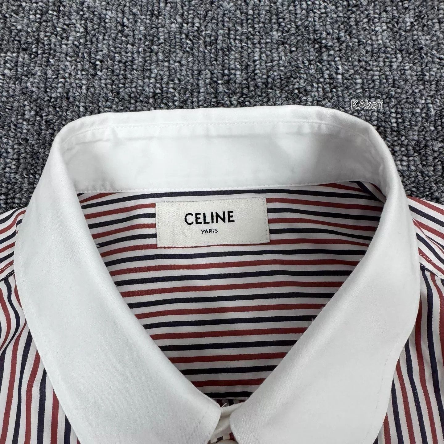 Celine Striped Long-Sleeve Button-Up Shirt Size US L / EU 52-54 / 3 - 6 Thumbnail