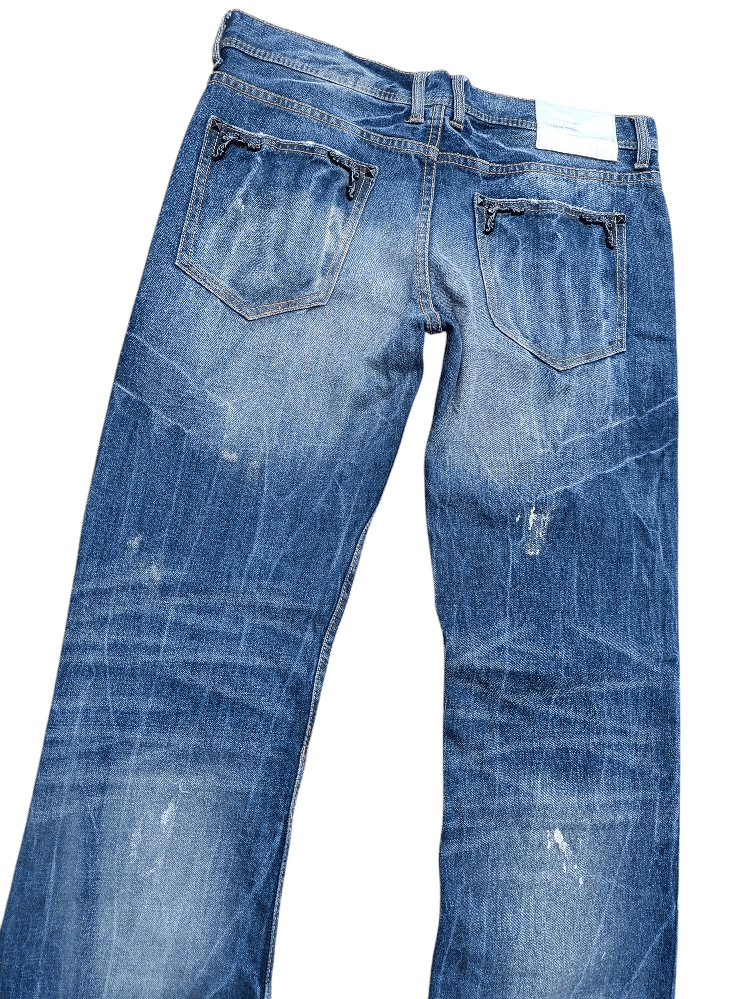 If Six Was Nine × Japanese Brand × Le Grande Bleu (L.G.B.) Vintage Japanese Brand Xfrm Stud Flared Rare Design Jeans Size US 35 - 4 Thumbnail
