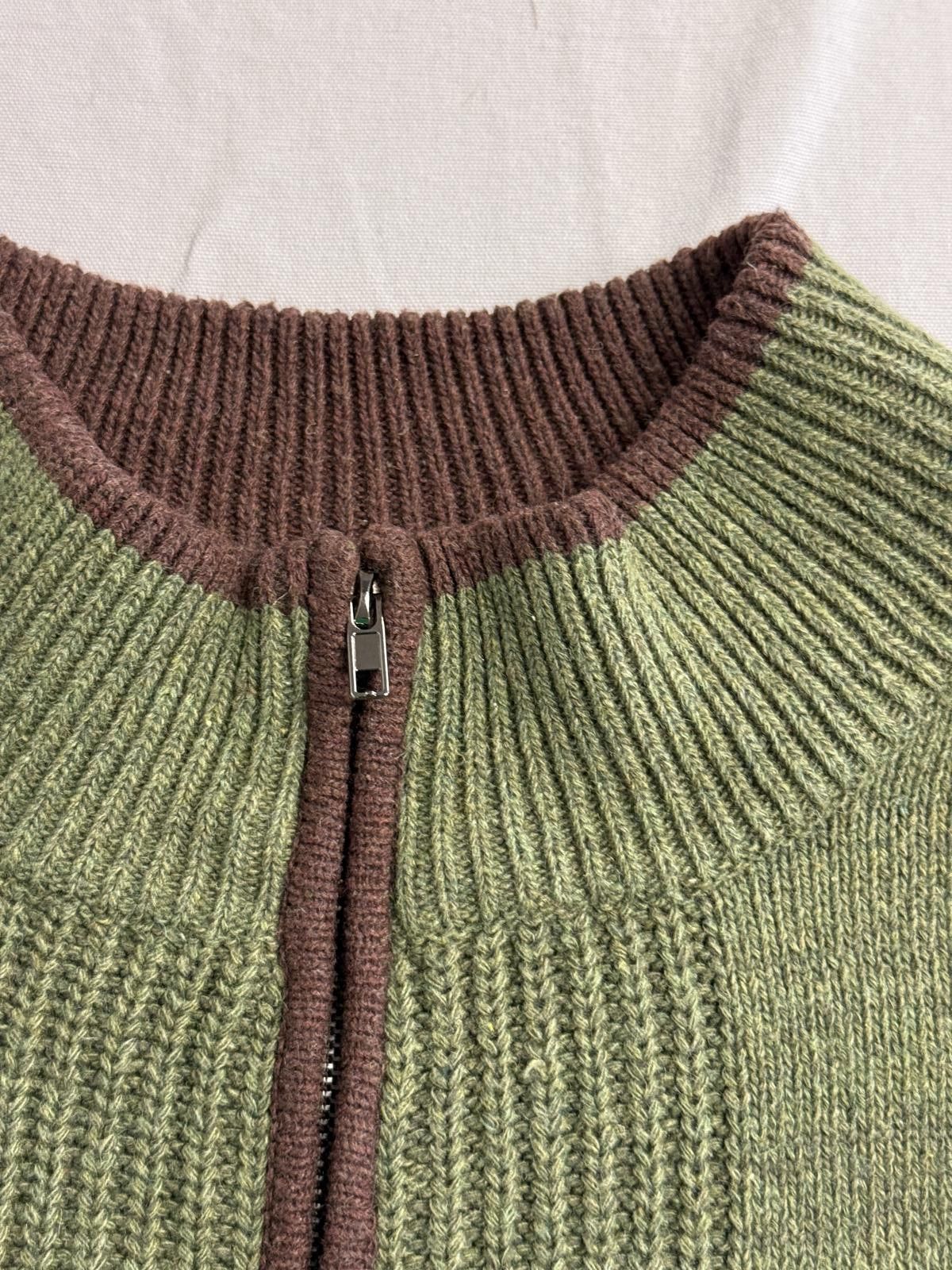Other Mens Heavy Quarter Zip Green & Brown Size Large Size US L / EU 52-54 / 3 - 3 Thumbnail