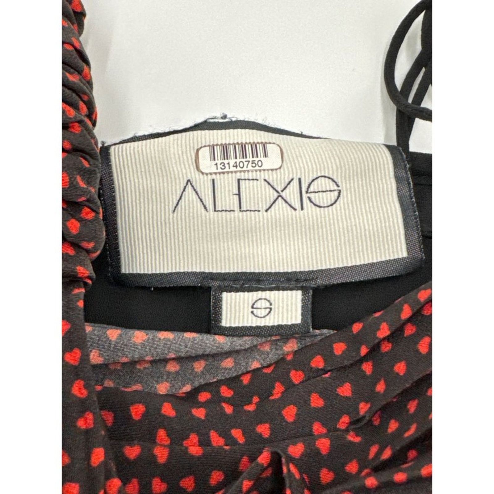 ALEXIS Alexis Black Dress Small Red Heart Print One Shoulder Dress Size S / US 4 / IT 40 - 4 Thumbnail