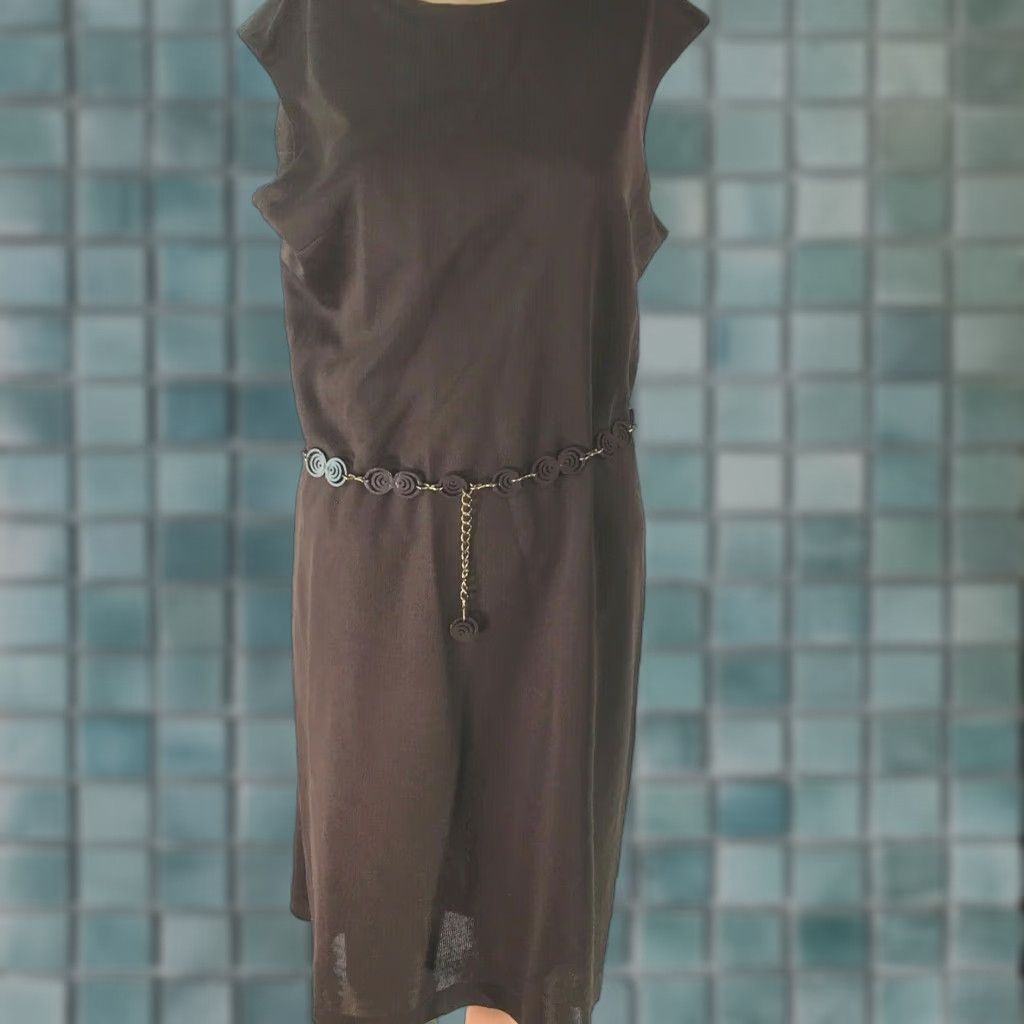 Vintage VINTAGE Lady Carol Sleeveless Brown Sheath Dress Size M 60s 70s Womens Cocktail Size M / US 6-8 / IT 42-44 - 1 Thumbnail