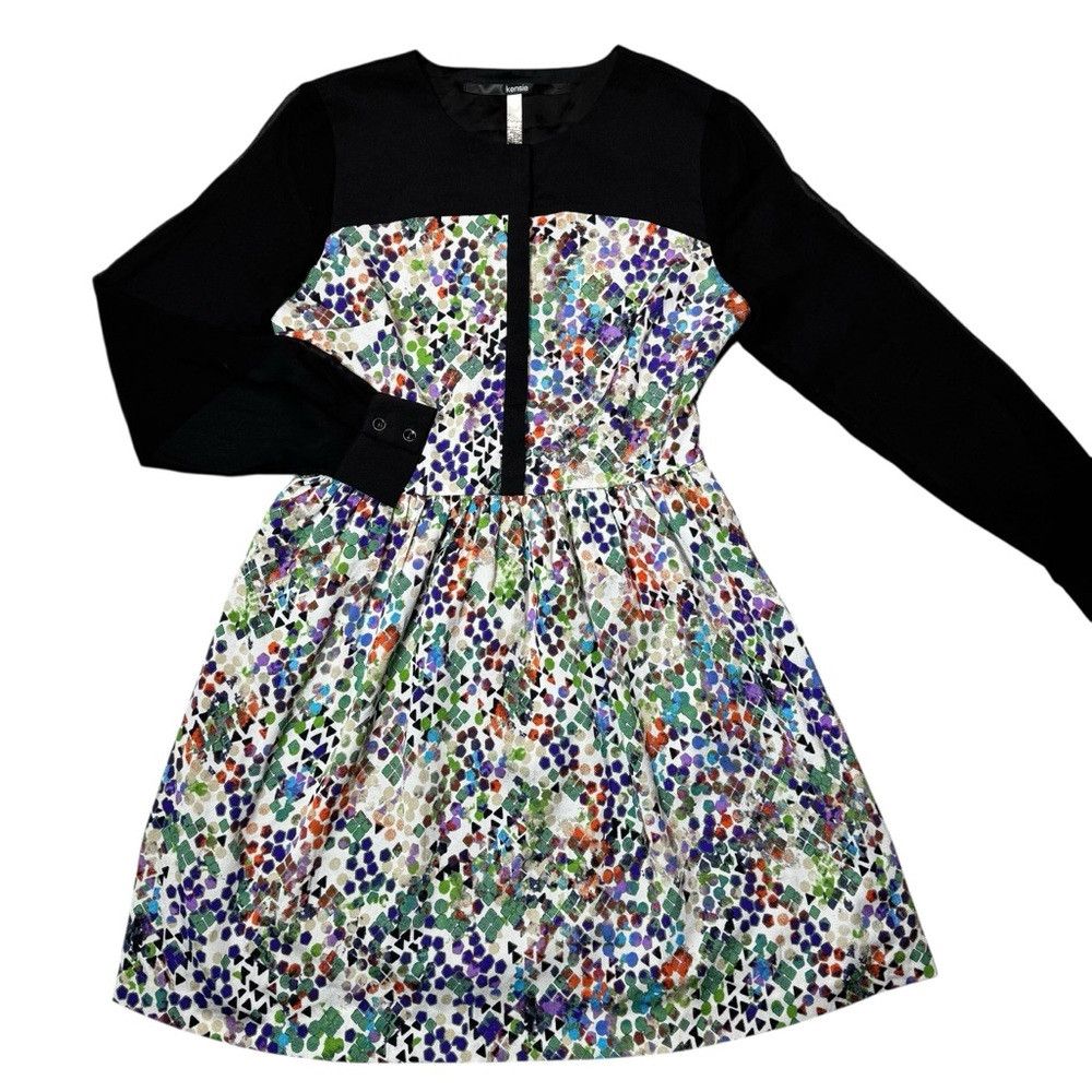 Other Kensie Geometric Print Long Sheer Sleeve Mini Dress Size M Size M / US 6-8 / IT 42-44 - 2 Thumbnail