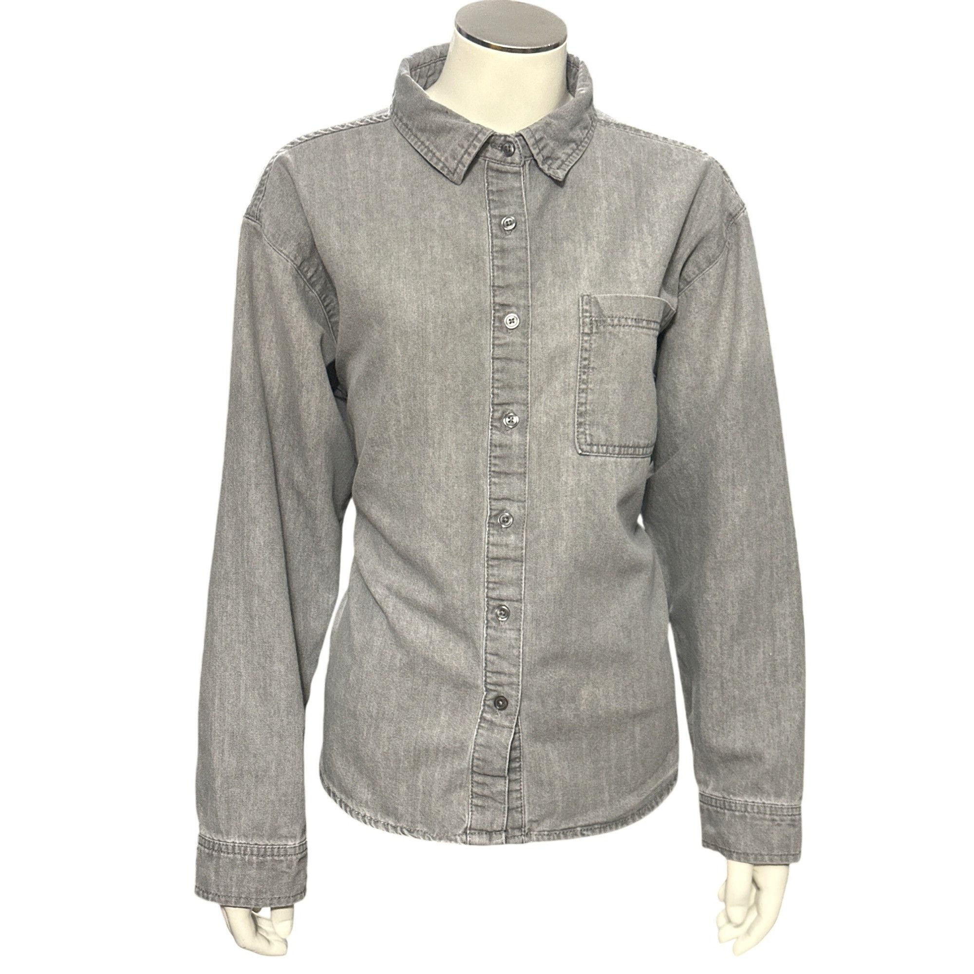 Seven 7 Seven7 Denim Gray Long Sleeve Button Up Shirt Cotton Blend C Size M / US 6-8 / IT 42-44 - 1 Thumbnail
