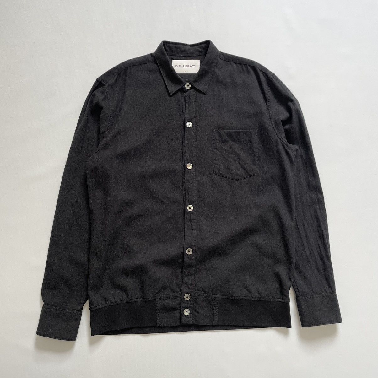 A/W 14 ‘Tobacco Fleck’ Black Wool Shirt