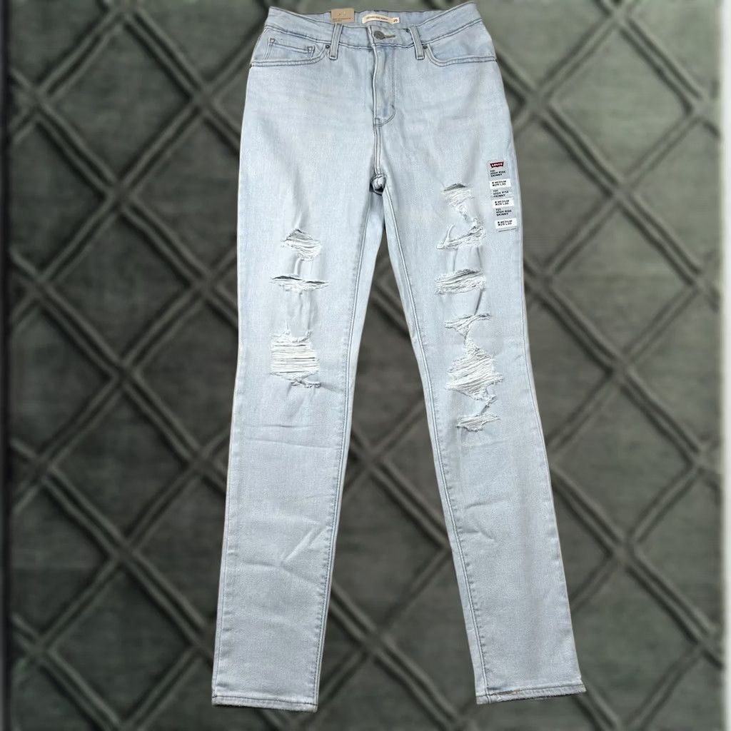 Levi's VINTAGE Levi's Jeans Womens 29 High Rise Skinny 29x30 Distressed Light Wash Denim Blue Cotton Viscose 5-Pocket Mens Womens Size 29" - 1 Thumbnail