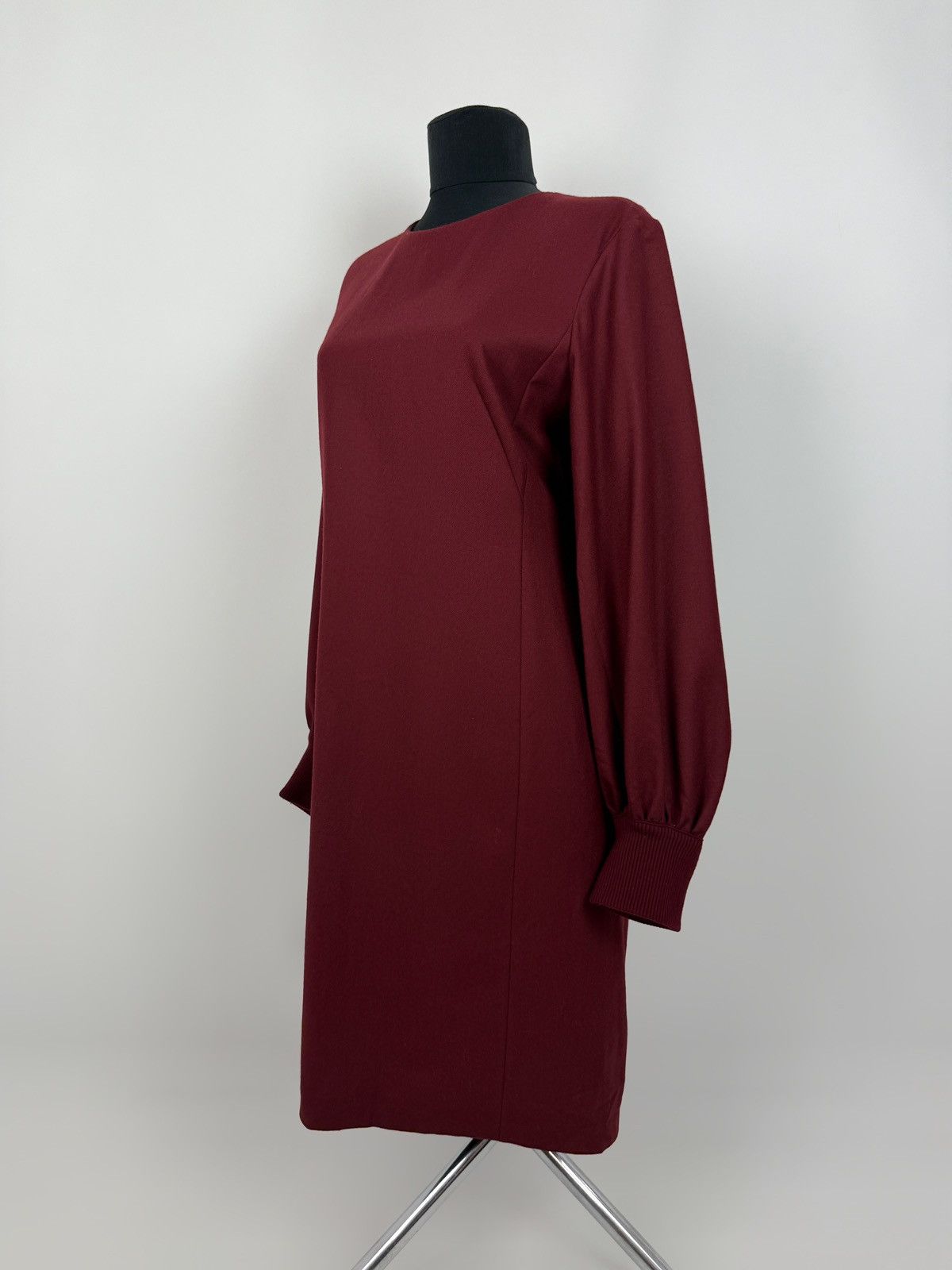 Akris Akris Punto Ruby Red Wool Long Balloon Sleeve Shift Dress Size M / US 6-8 / IT 42-44 - 1 Thumbnail