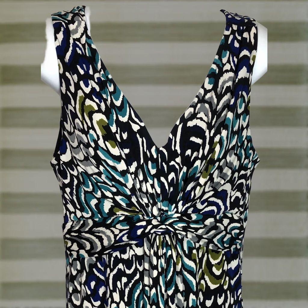Vintage VINTAGE Christopher Banks Dress M Multi Geo Sleeveless Twist Front Y2K 90s Size M / US 6-8 / IT 42-44 - 1 Thumbnail