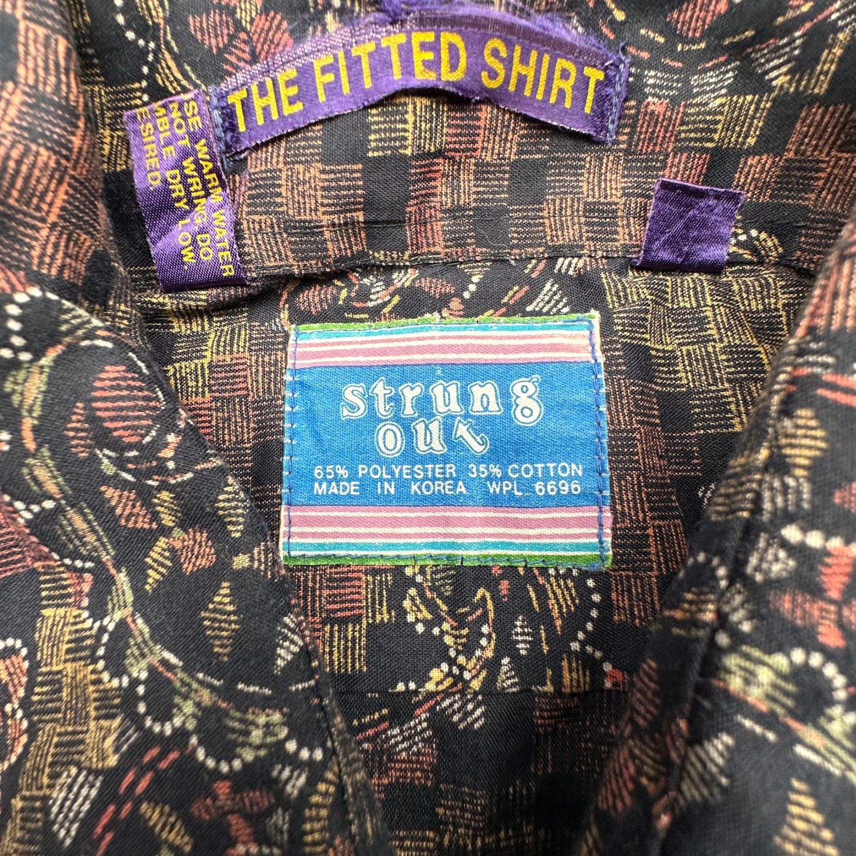 Vintage VINTAGE Strung Out Shirt Long Sleeve Button-Up Paisley Orange Yellow Mens Large 70s Hippie Pattern Crew Neck Collared Cotton Polyester Size US L / EU 52-54 / 3 - 3 Thumbnail