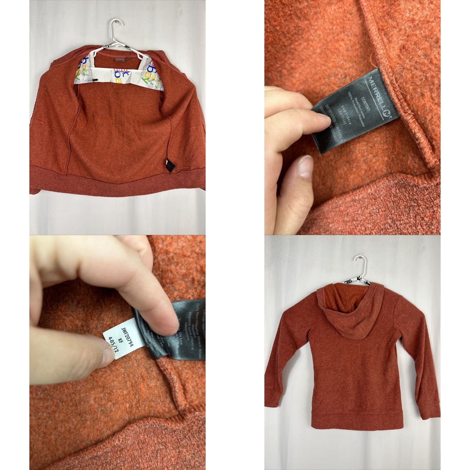 Merrell Merrell Women Hoodie XS Full Zip Fleece Polyester Orange Size XS / US 0-2 / IT 36-38 - 8 Thumbnail
