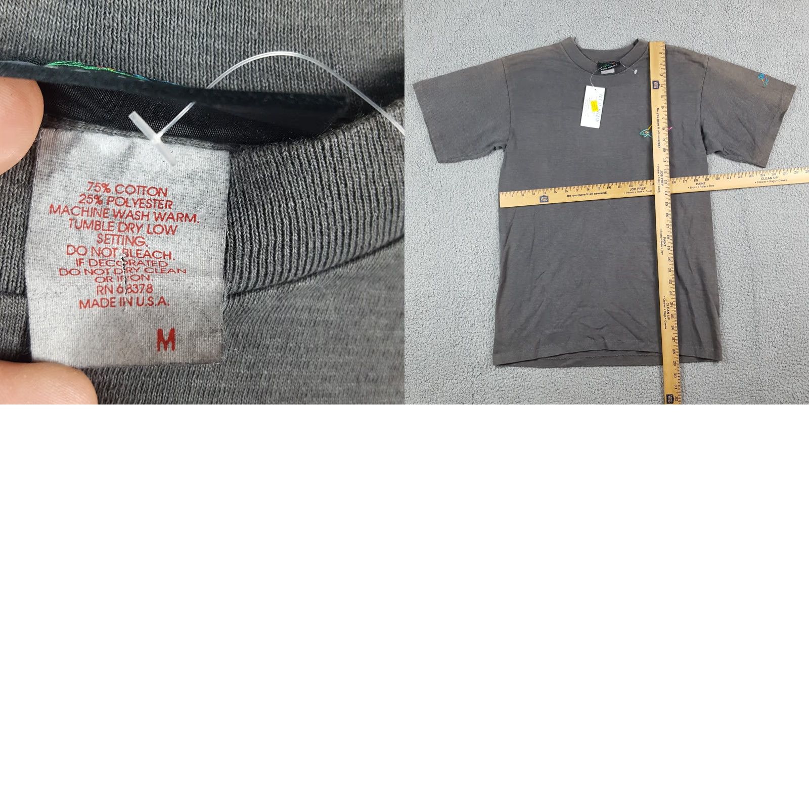 Logo 7 VINTAGE Greg Norman Golf Shark Logo Faded Gray Men's Medium T-Shirt 90s Y2K Casual Preppy Grunge US Made Size US M / EU 48-50 / 2 - 8 Thumbnail