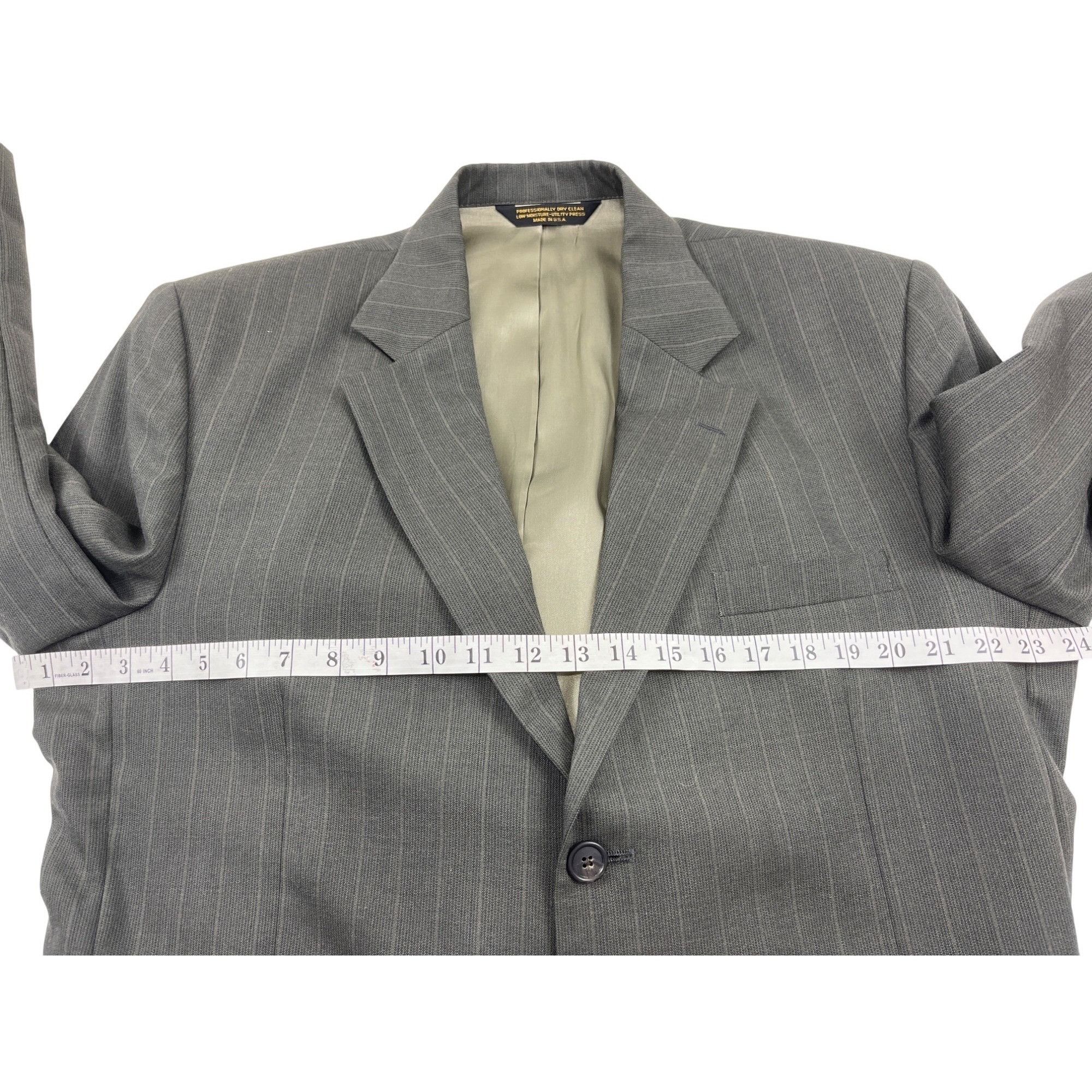 Other Mens Gray Pinstripe Suit 42R 100% Worsted Wool Pants 34/31 B Size 42R - 7 Thumbnail