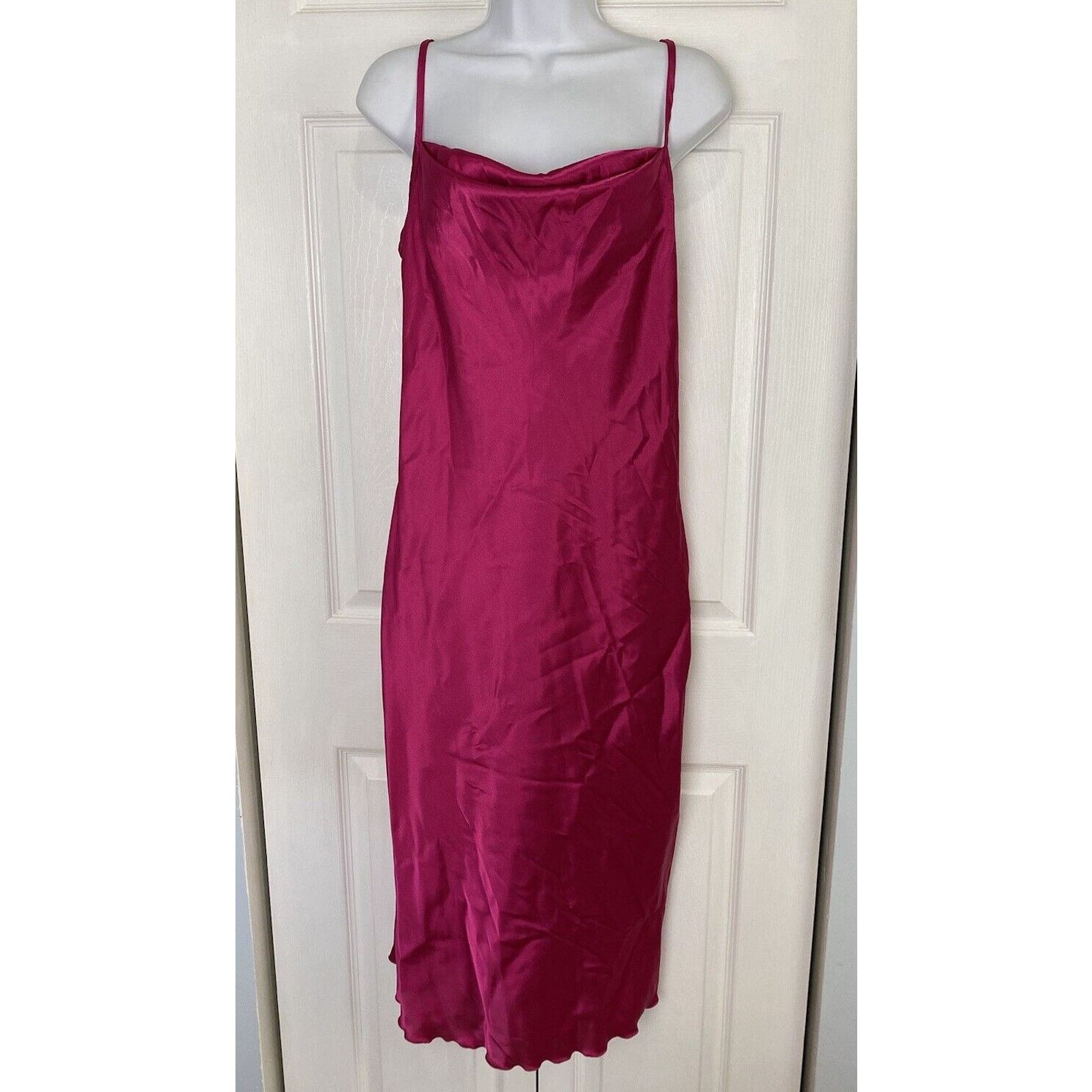 Bebe NWT BEBE Pink Slip Cowl Neck Adjustable Strap Midi Dress Size M / US 6-8 / IT 42-44 - 2 Thumbnail